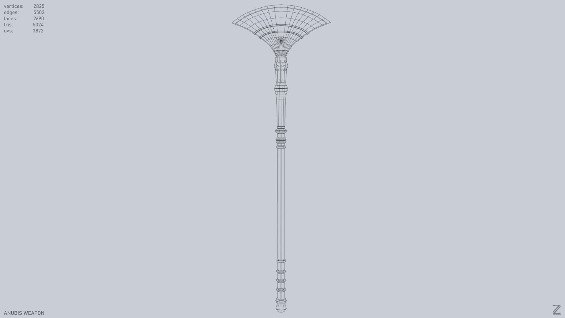 Anubis weapon Low-poly 3D model_9