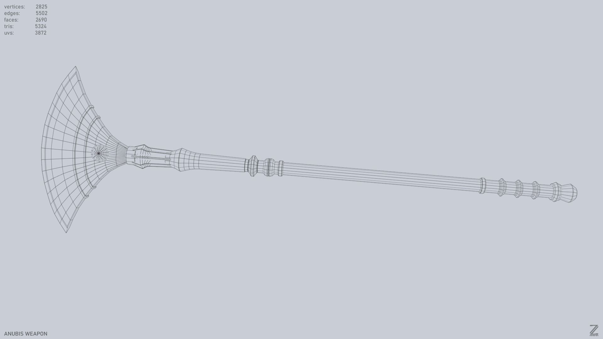 Anubis weapon Low-poly 3D model_11