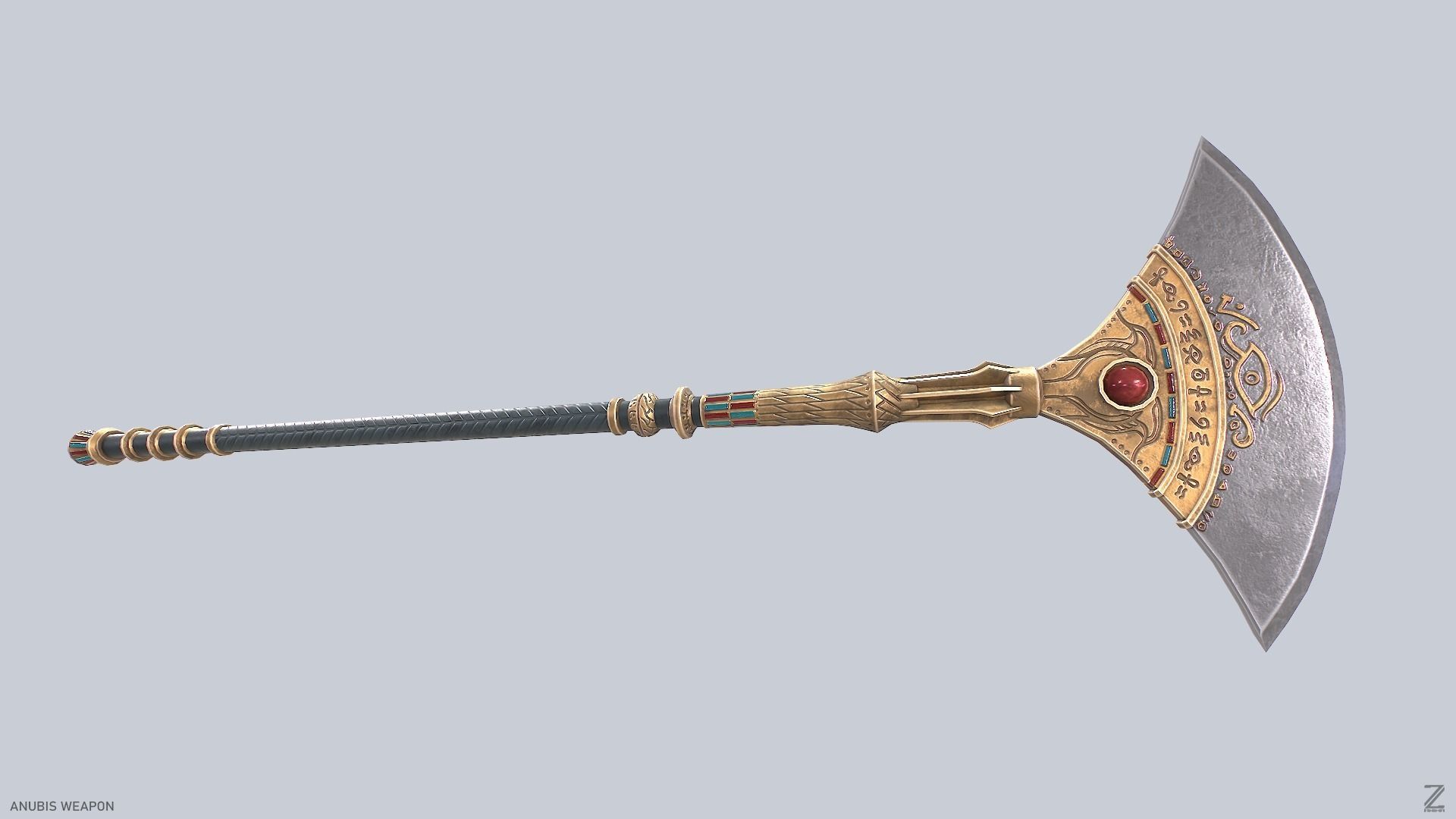 Anubis weapon Low-poly 3D model_6