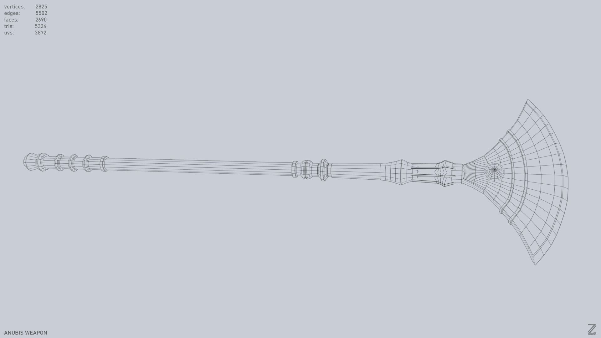 Anubis weapon Low-poly 3D model_14