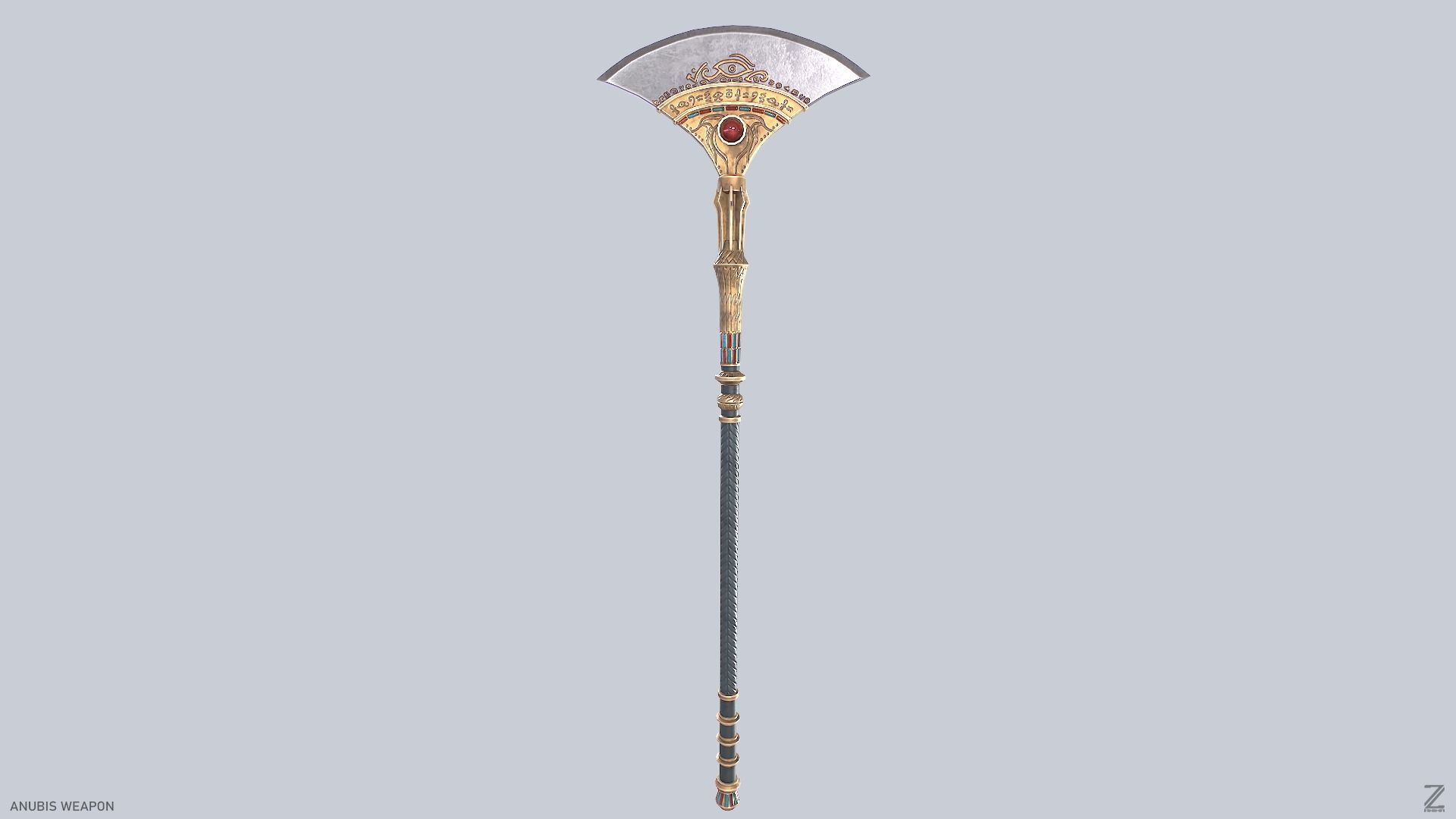 Anubis weapon Low-poly 3D model_2