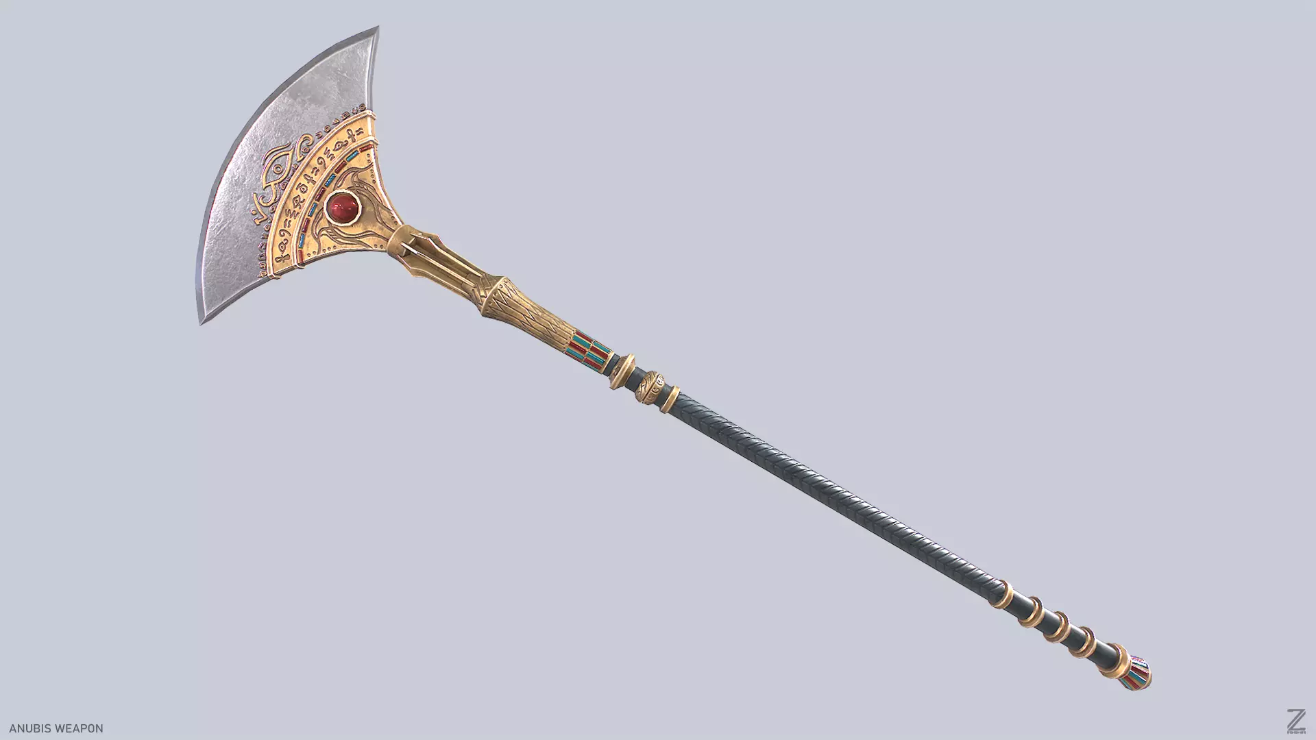 Anubis weapon Low-poly 3D model_0