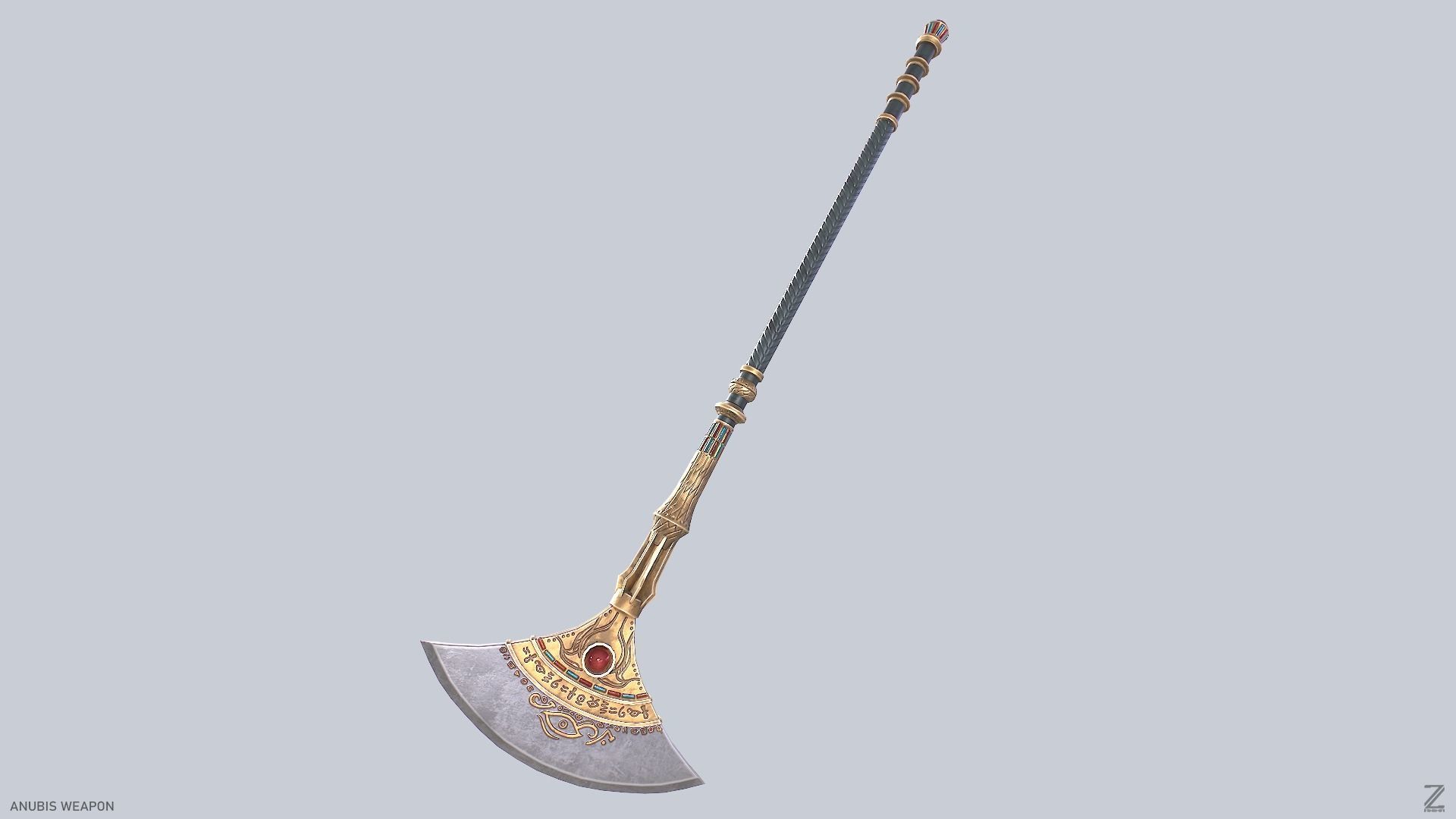 Anubis weapon Low-poly 3D model_5