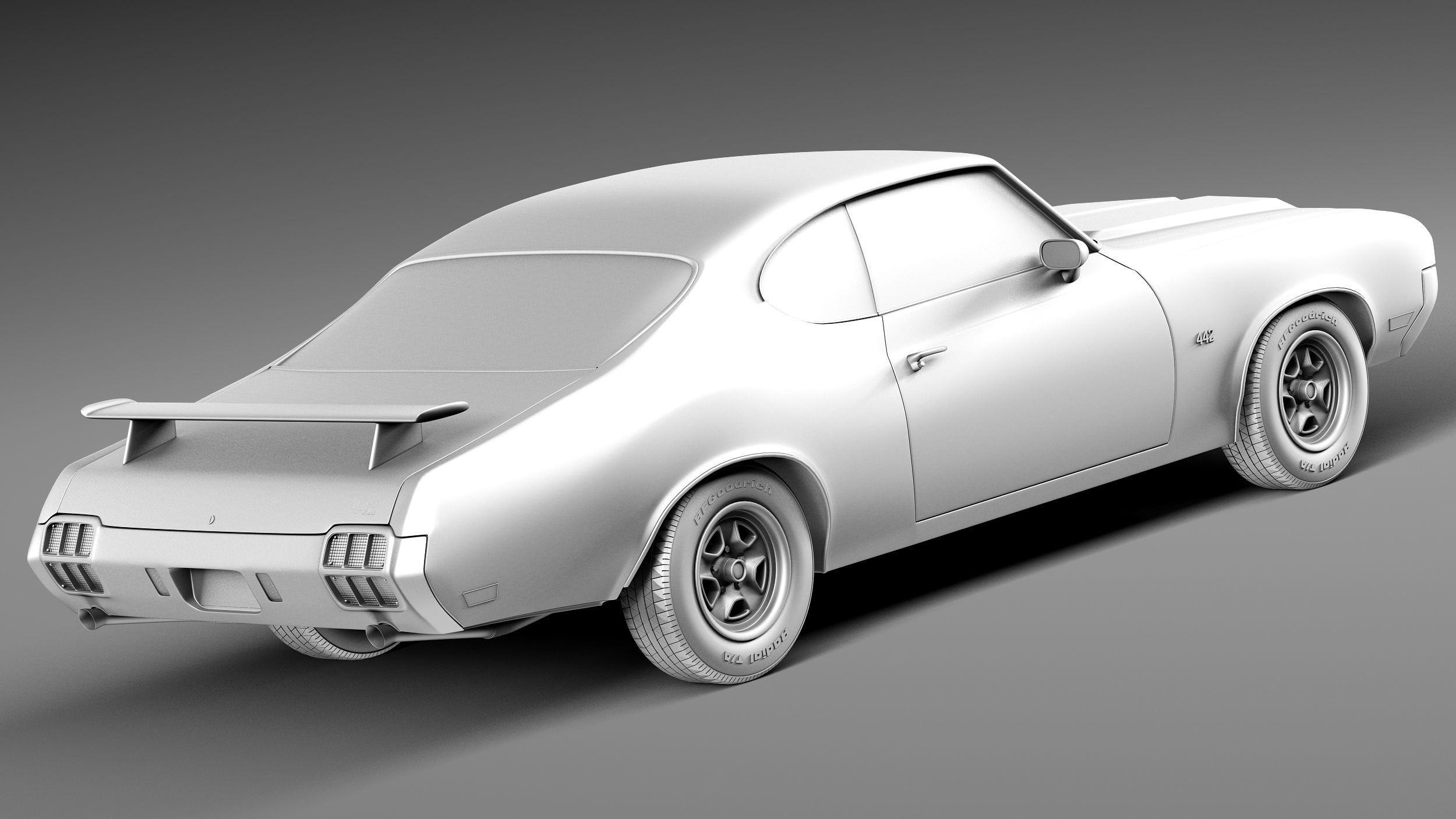 Oldsmobile Cutlass 4-4-2 1971 3D model_12