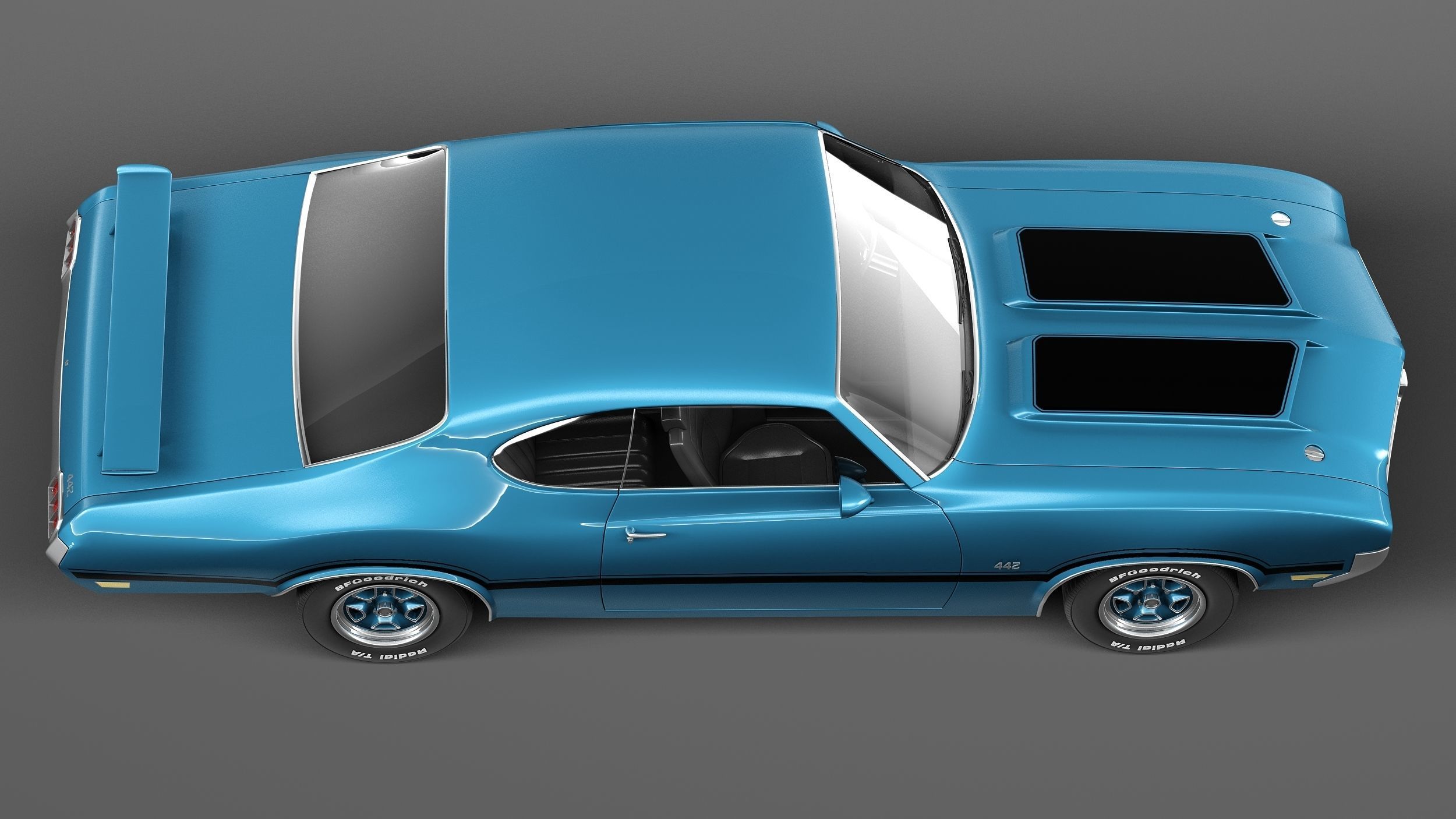 Oldsmobile Cutlass 4-4-2 1971 3D model_7