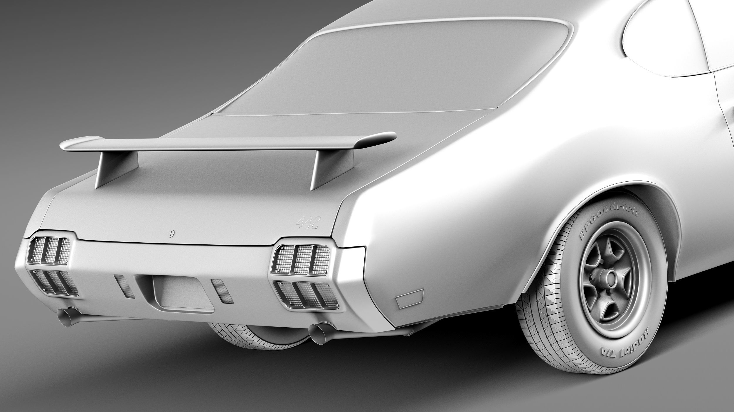 Oldsmobile Cutlass 4-4-2 1971 3D model_11