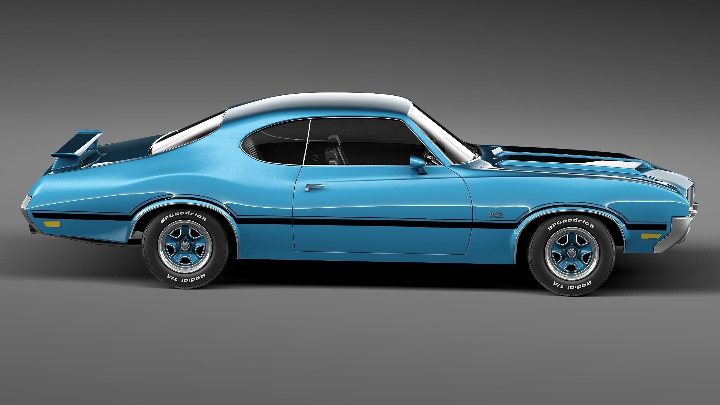 Oldsmobile Cutlass 4-4-2 1971 3D model_6