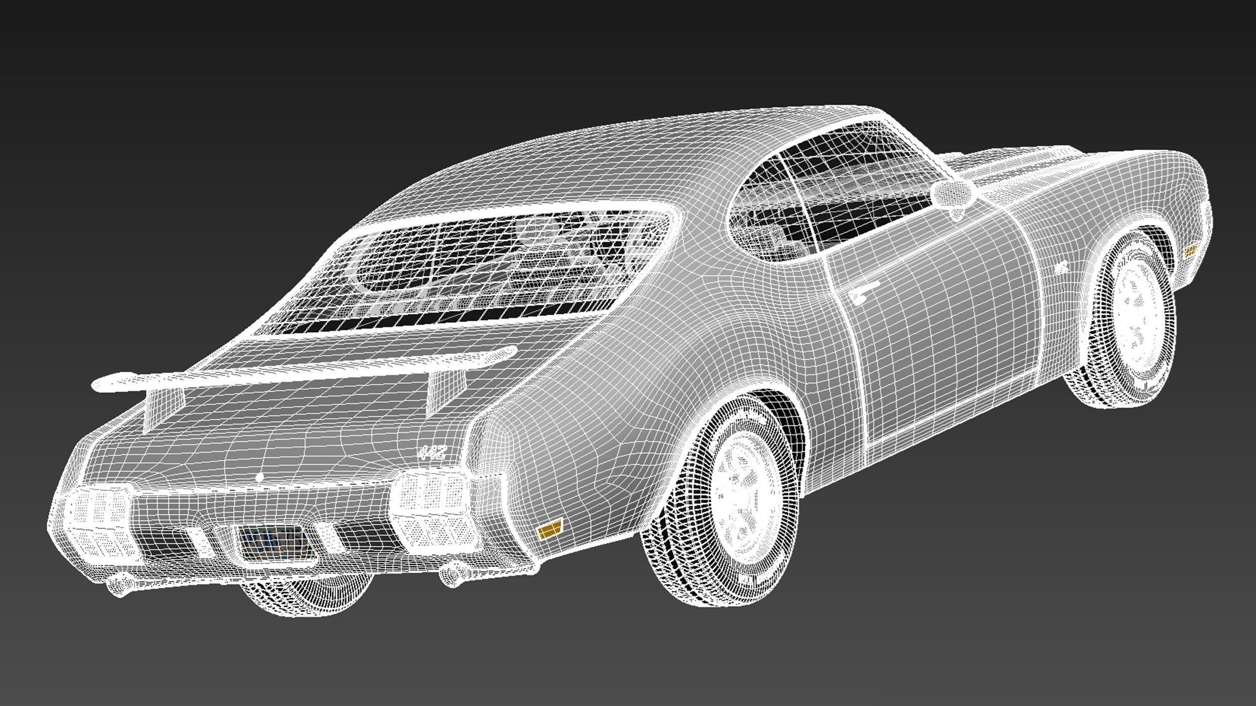 Oldsmobile Cutlass 4-4-2 1971 3D model_17