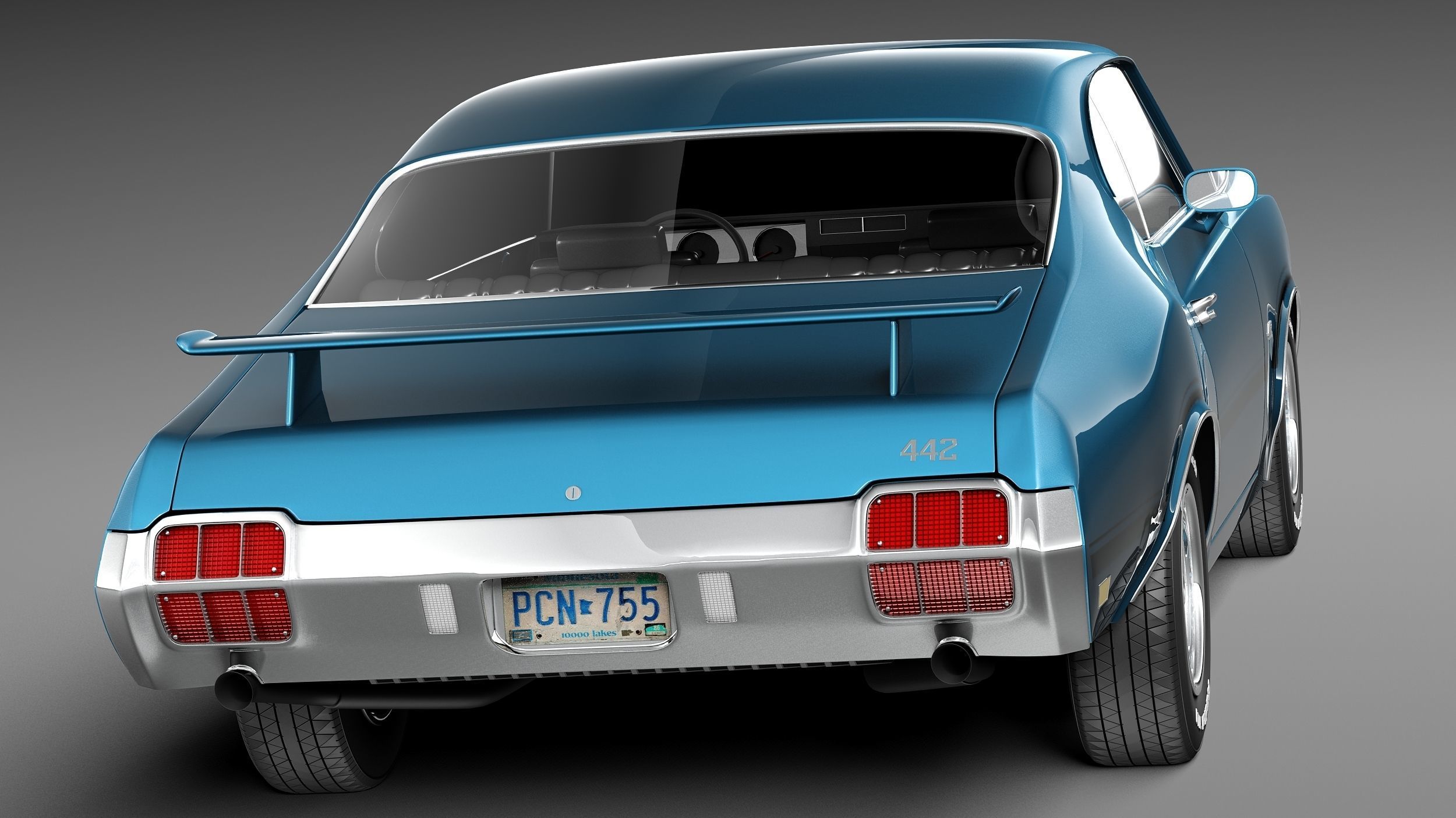 Oldsmobile Cutlass 4-4-2 1971 3D model_5