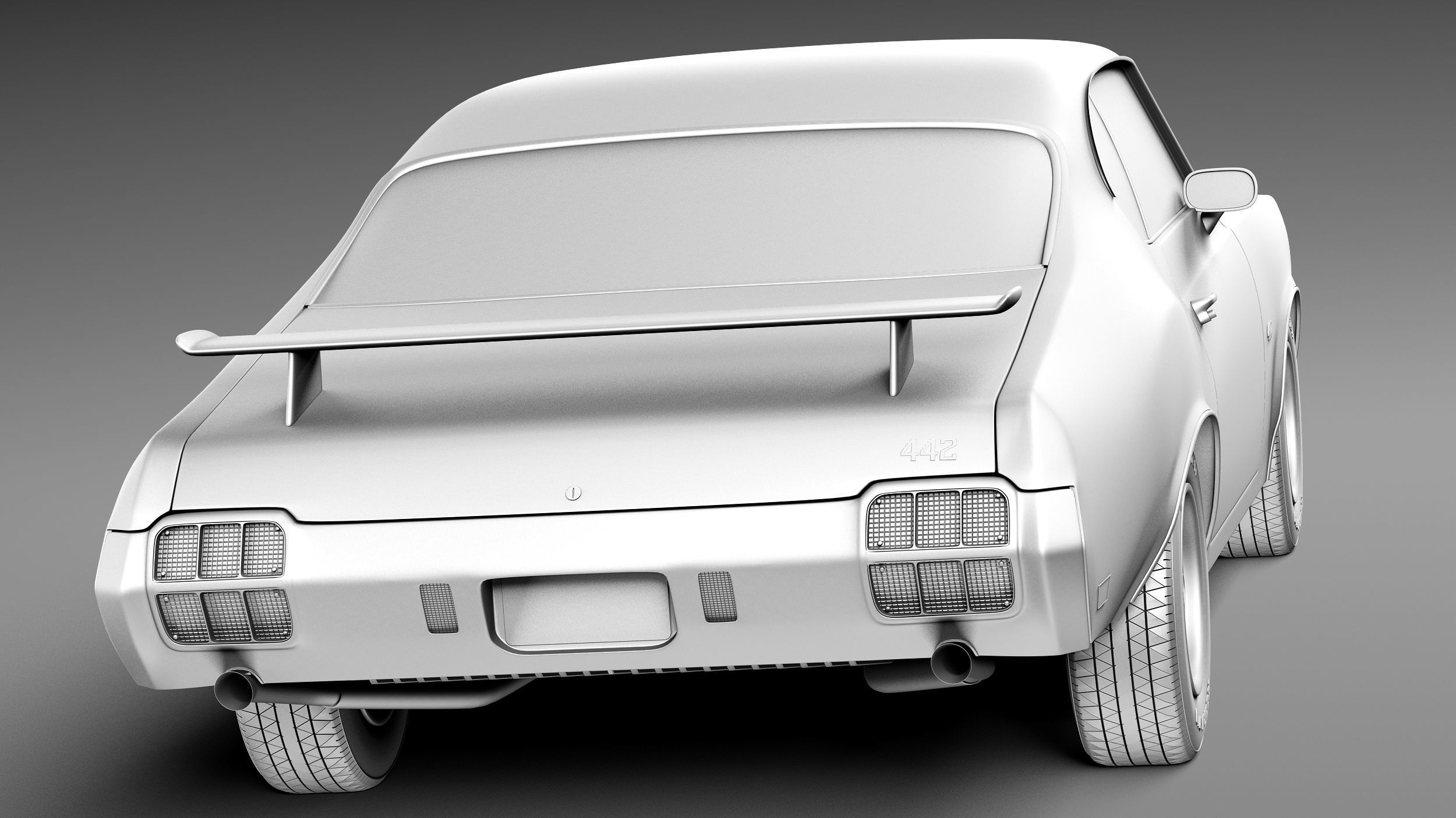 Oldsmobile Cutlass 4-4-2 1971 3D model_13