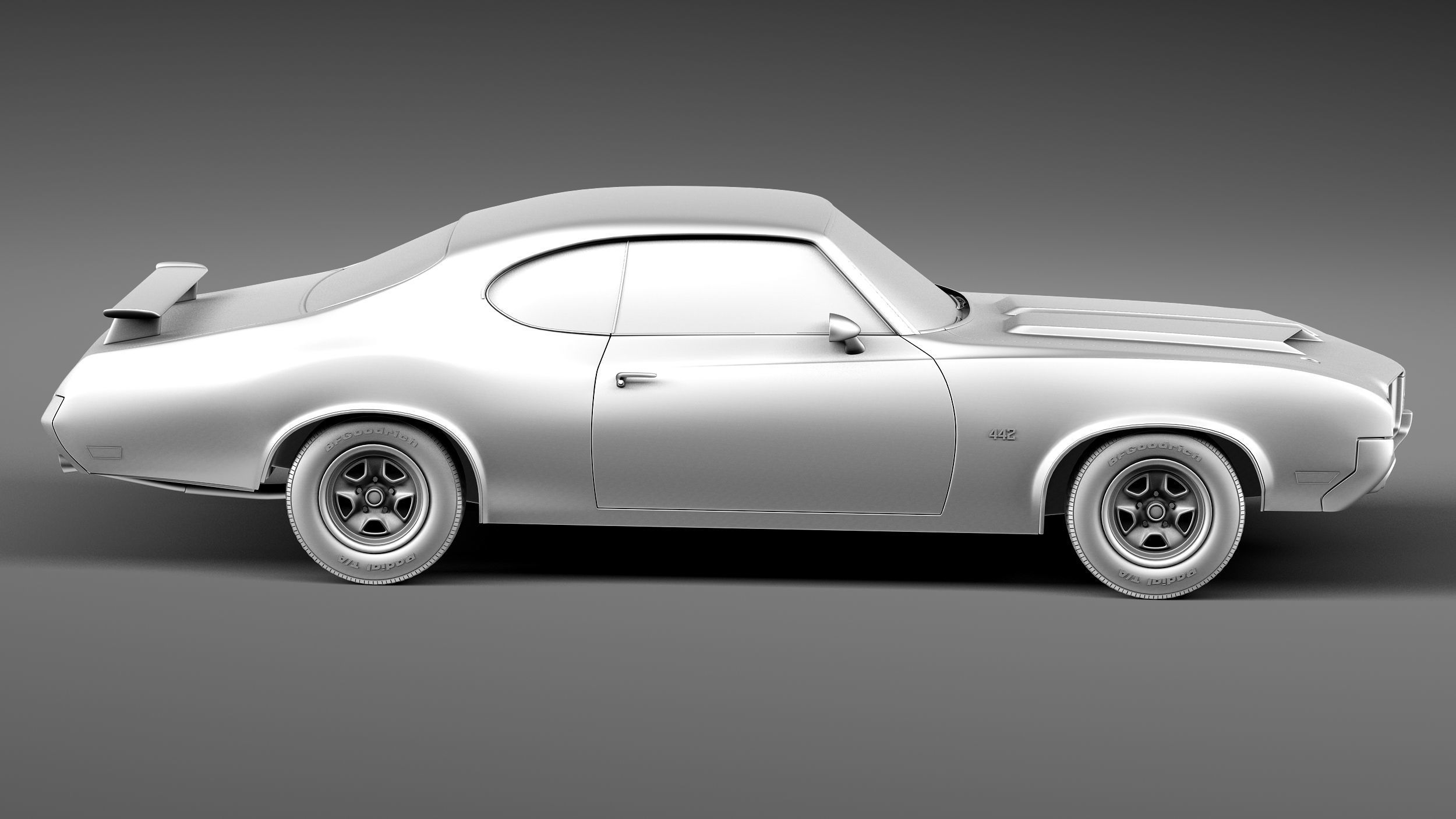 Oldsmobile Cutlass 4-4-2 1971 3D model_14