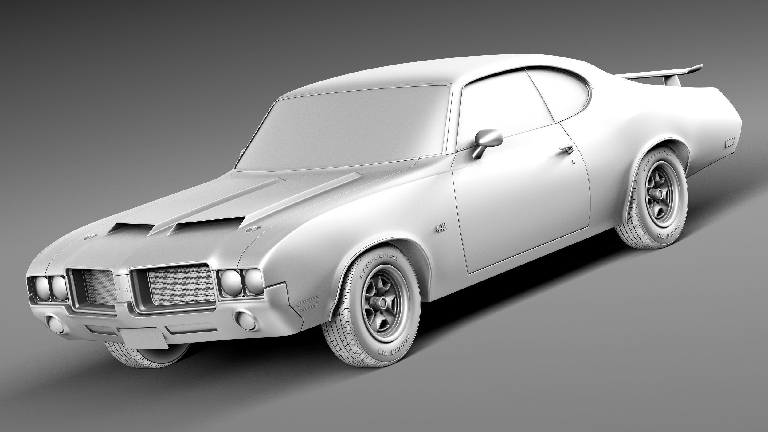 Oldsmobile Cutlass 4-4-2 1971 3D model_8