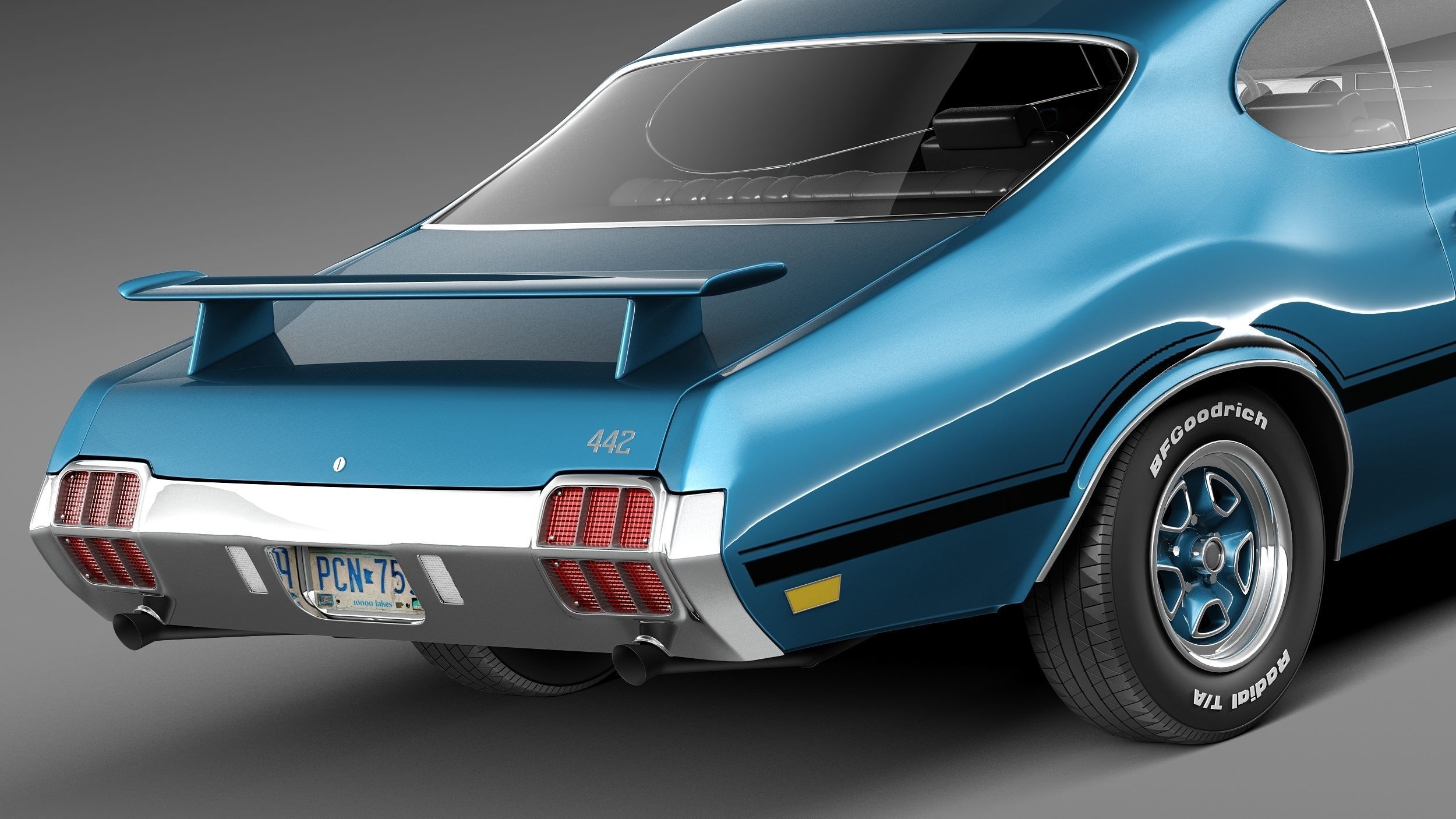 Oldsmobile Cutlass 4-4-2 1971 3D model_3