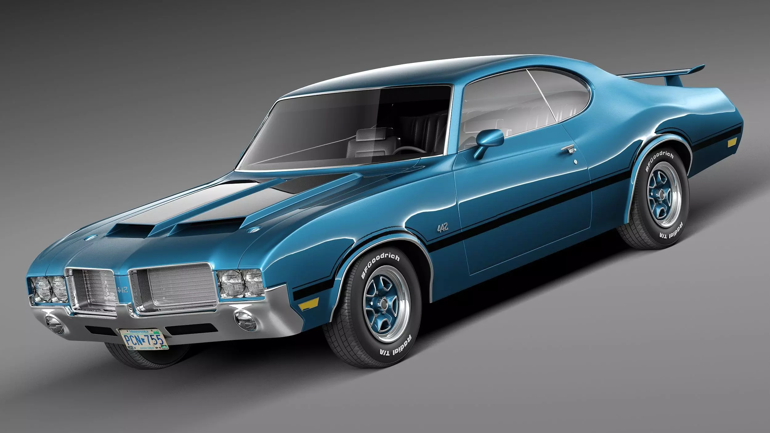 Oldsmobile Cutlass 4-4-2 1971 3D model_0