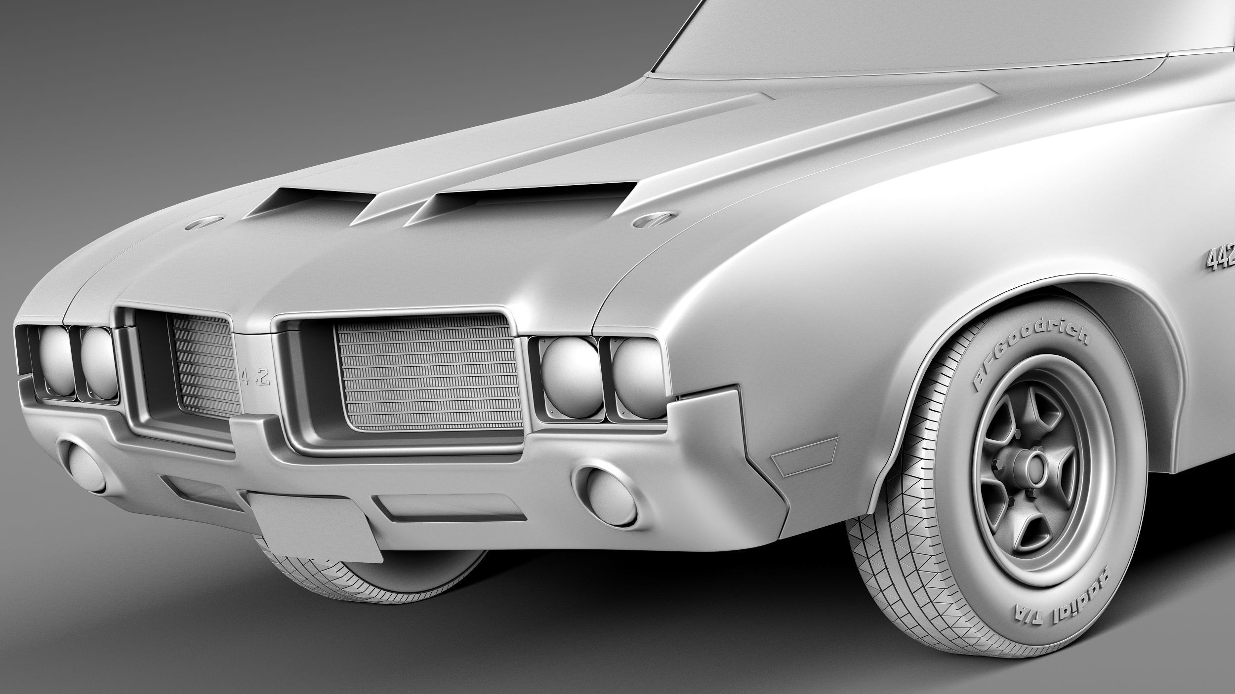 Oldsmobile Cutlass 4-4-2 1971 3D model_10