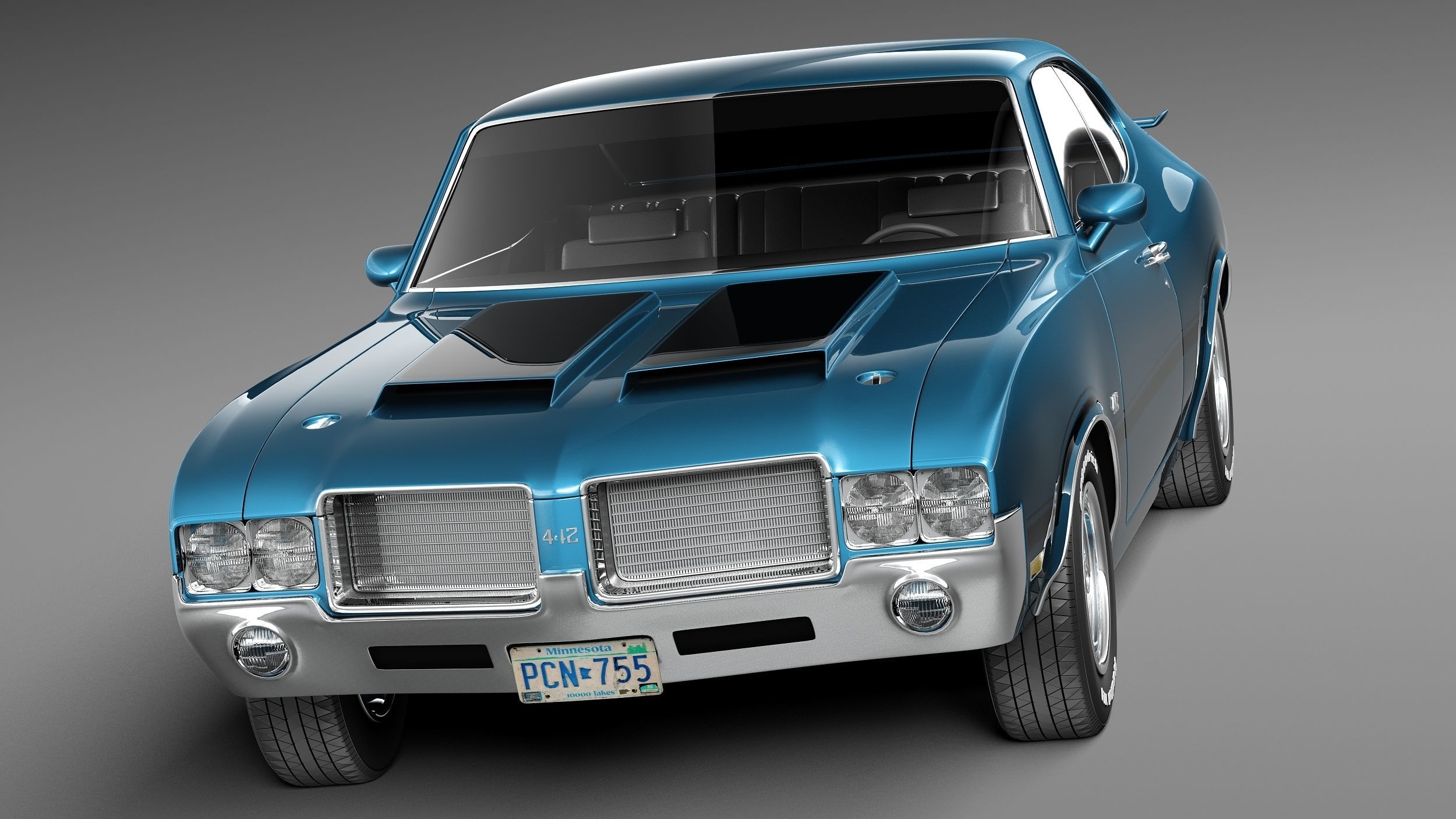 Oldsmobile Cutlass 4-4-2 1971 3D model_1