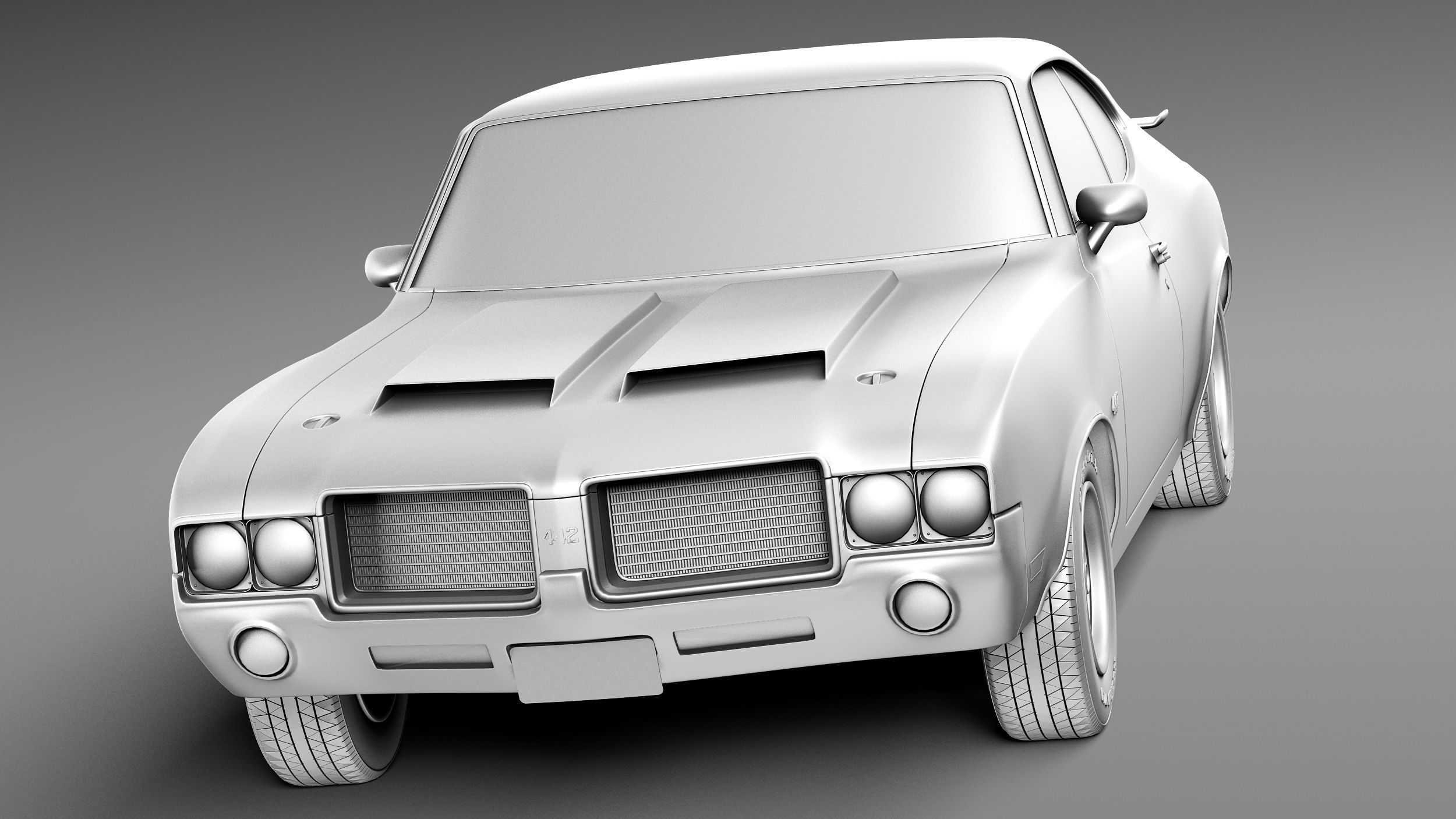 Oldsmobile Cutlass 4-4-2 1971 3D model_9