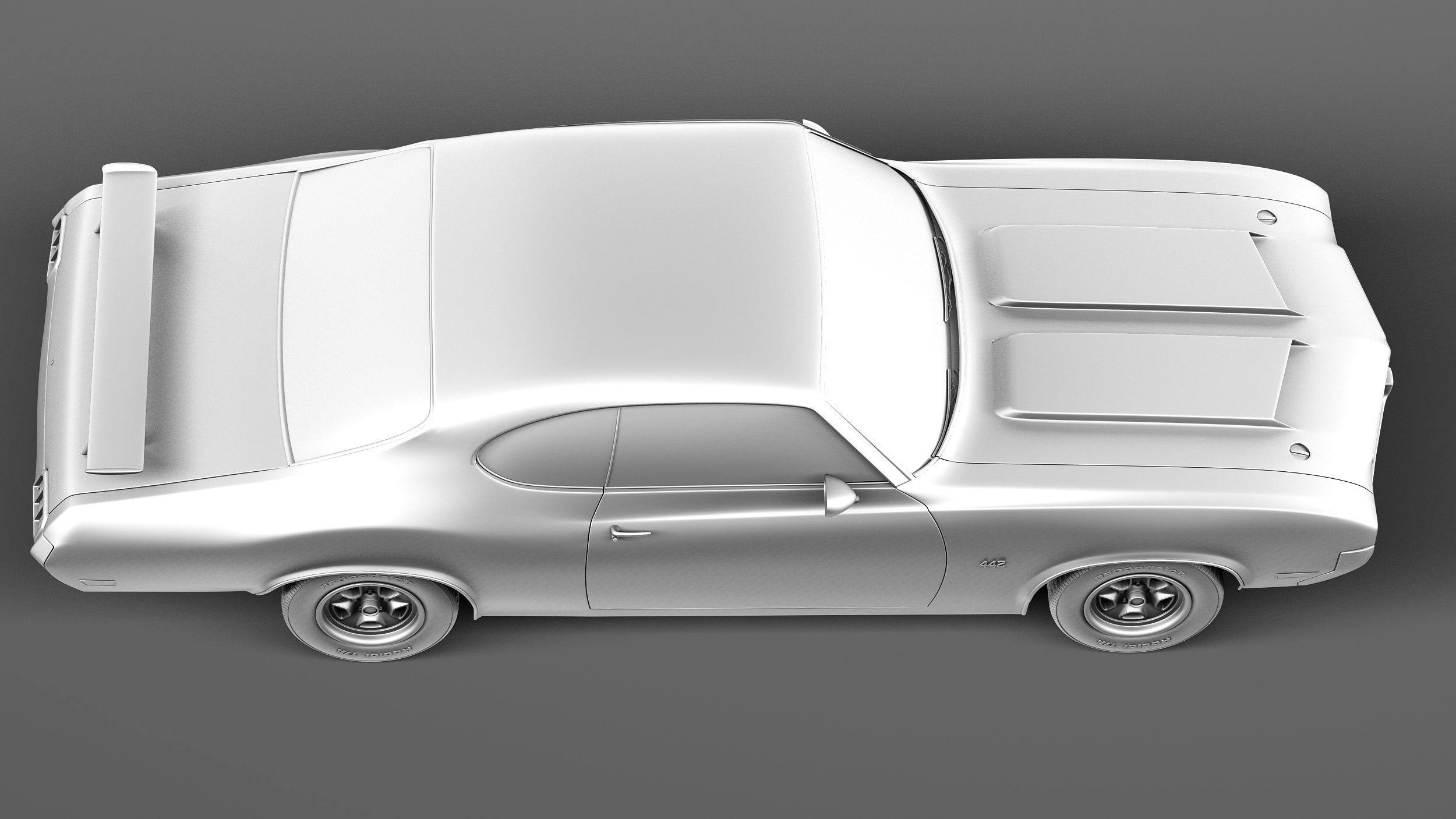 Oldsmobile Cutlass 4-4-2 1971 3D model_15