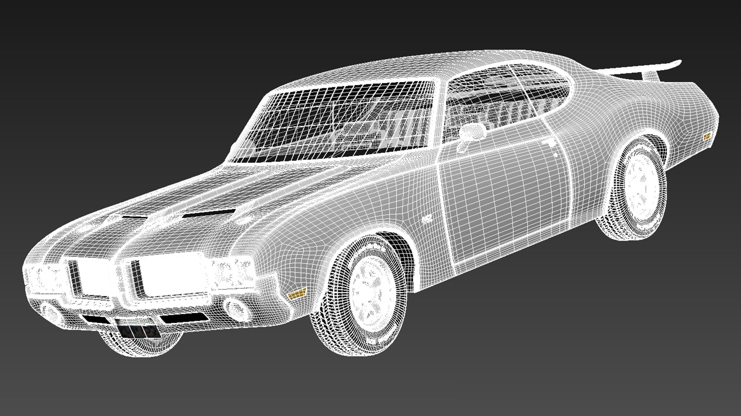 Oldsmobile Cutlass 4-4-2 1971 3D model_16