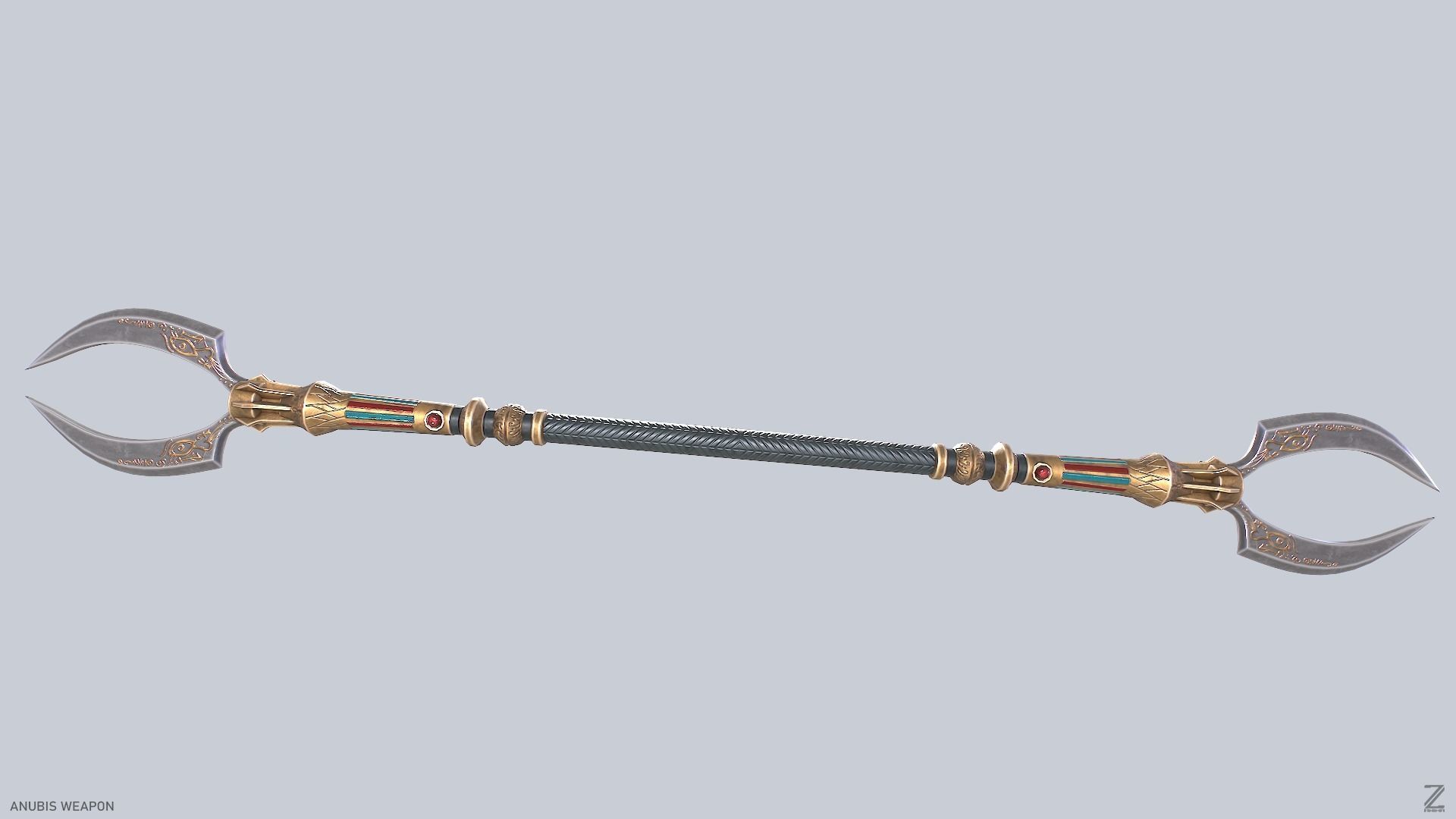 Anubis weapon Low-poly 3D model_6