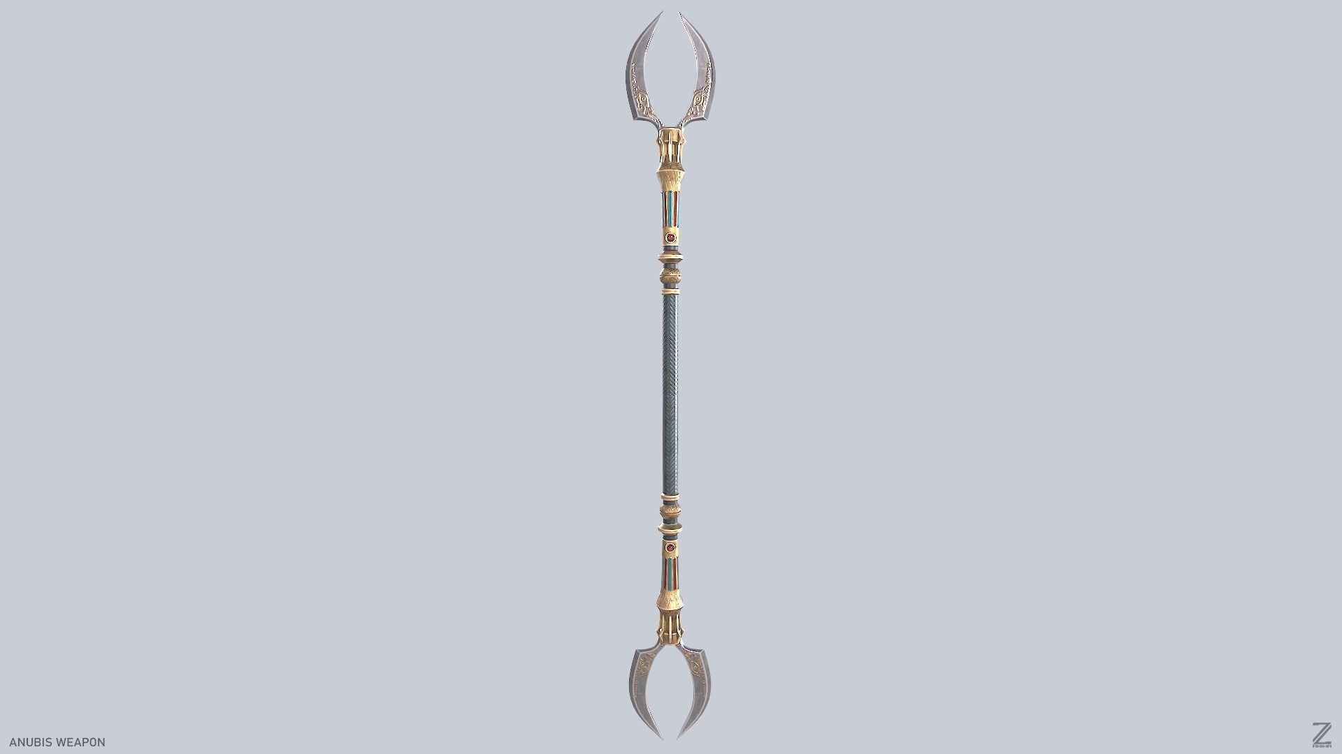 Anubis weapon Low-poly 3D model_4