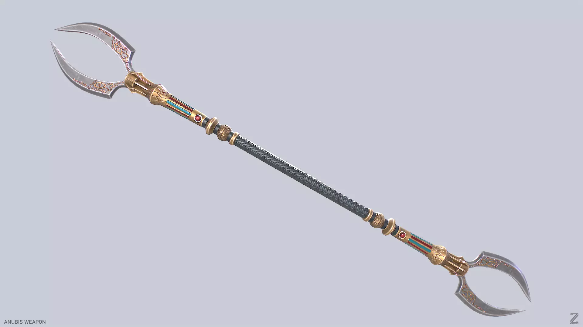 Anubis weapon Low-poly 3D model_0