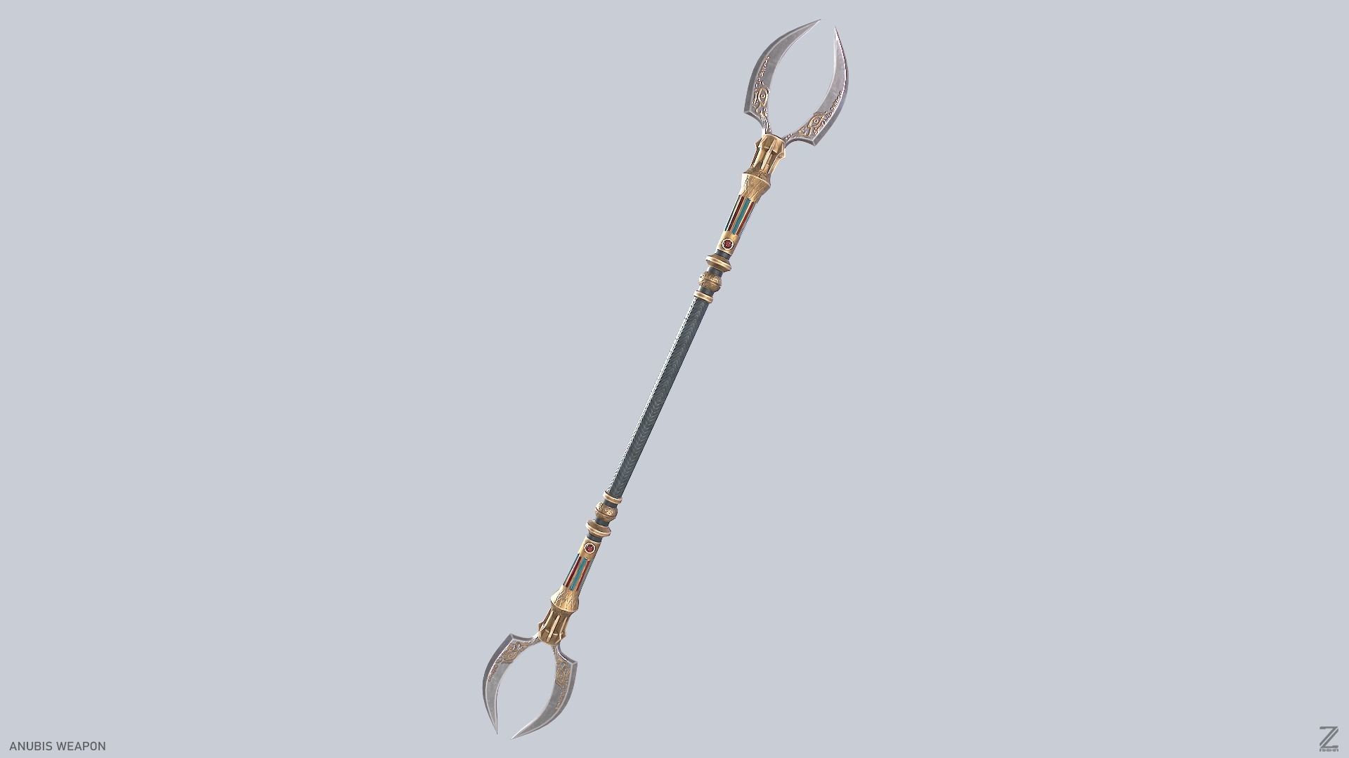 Anubis weapon Low-poly 3D model_5