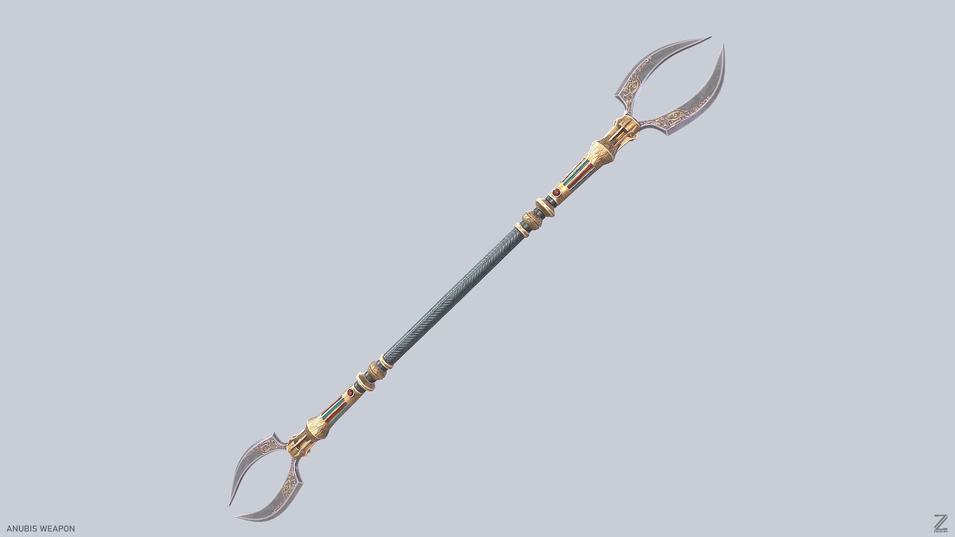 Anubis weapon Low-poly 3D model_7