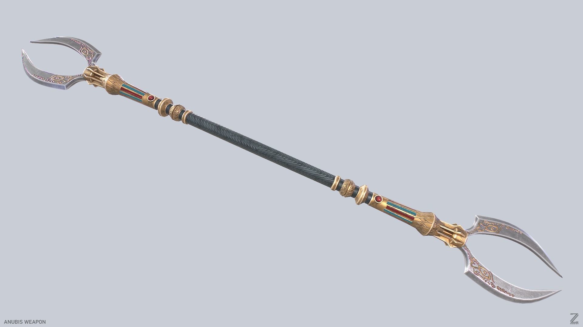 Anubis weapon Low-poly 3D model_8