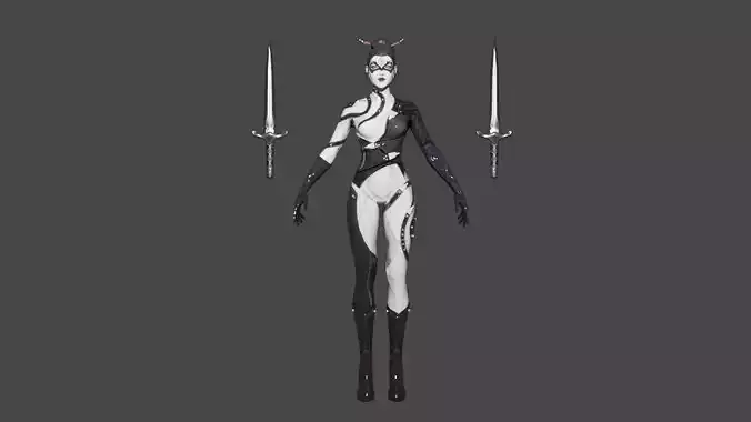 Lady Bullseye Low-poly 3D model