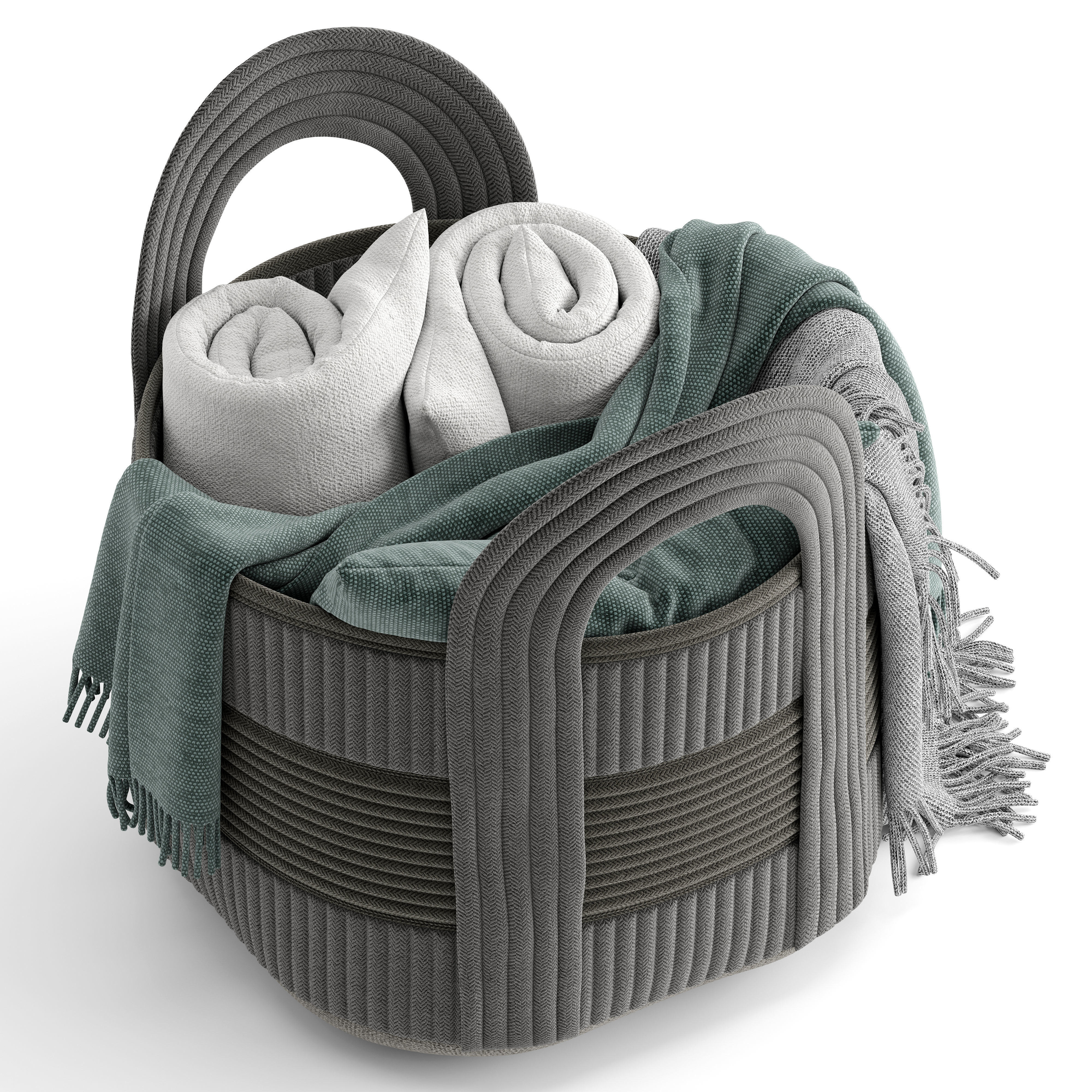 Basket 4 with blanket 3D model_1