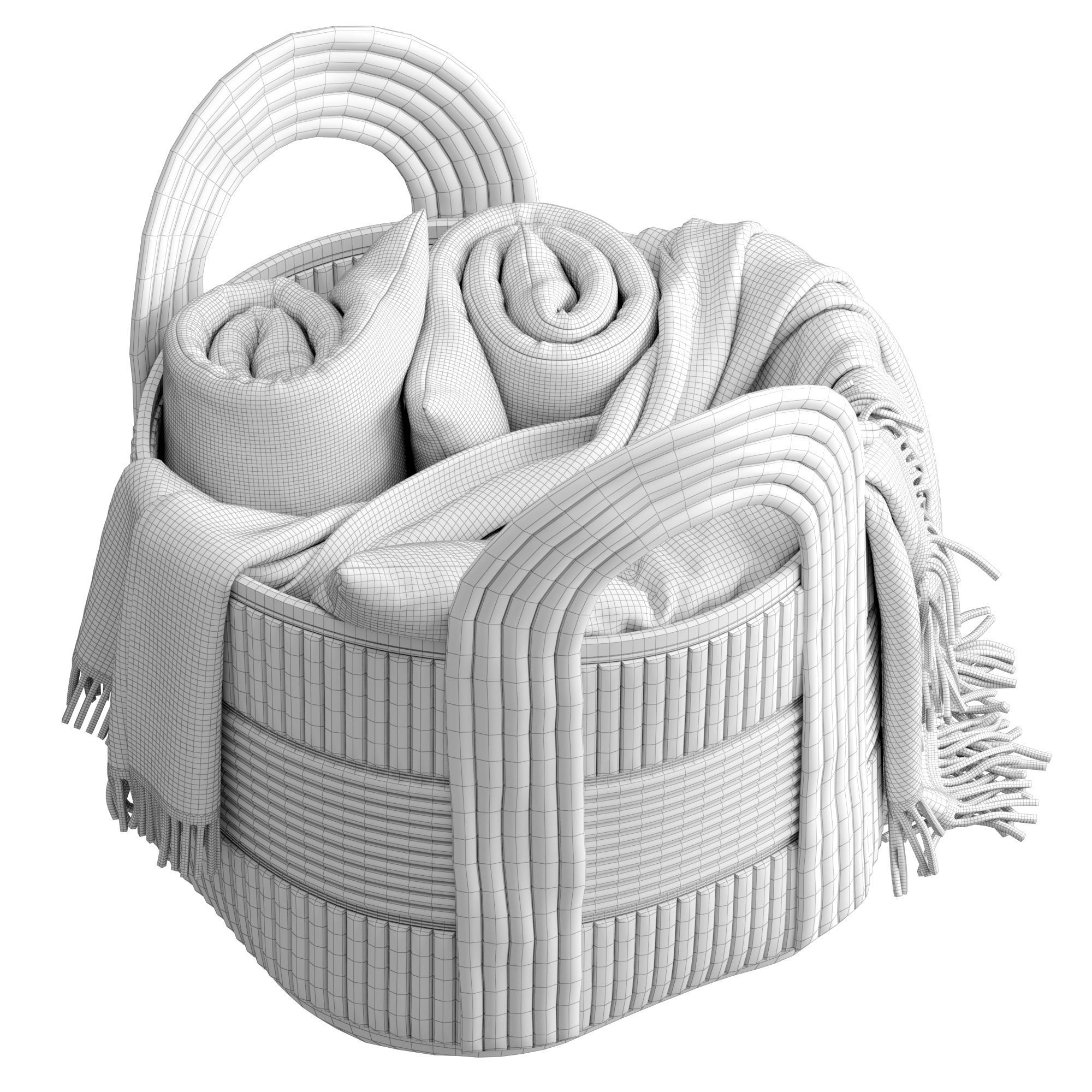 Basket 4 with blanket 3D model_5