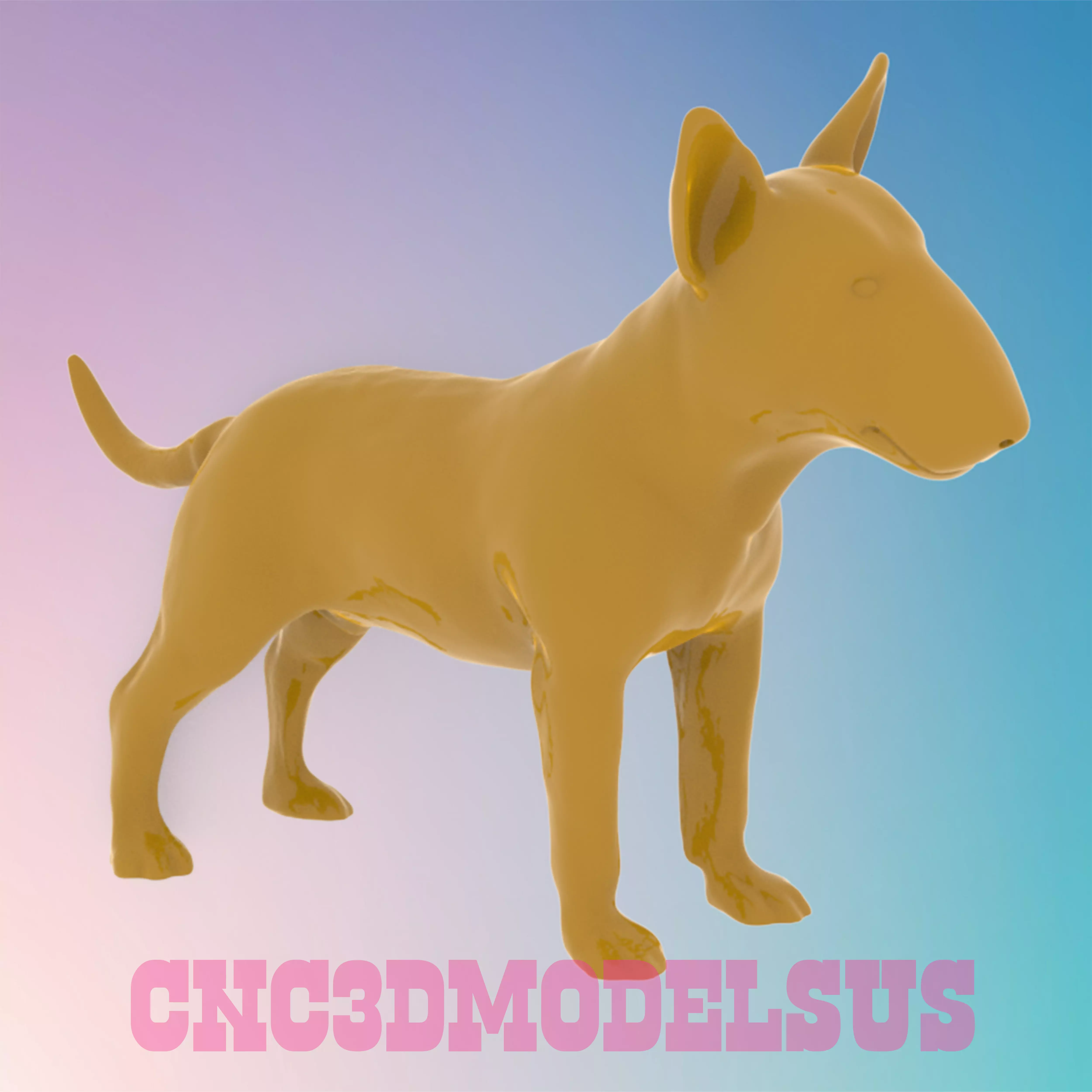 Bull terrier dog 3D MODEL STL FILE FOR CNC ROUTER LASER 3D print model