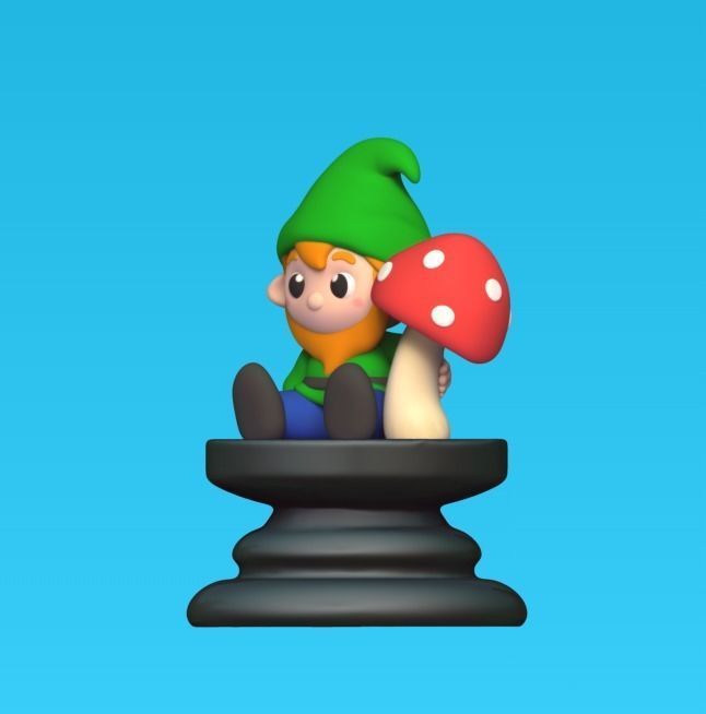 Gnome Chess - Pawn 3D print model_2