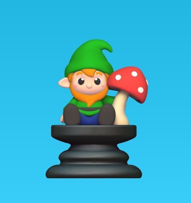 Gnome Chess - Pawn 3D print model_1