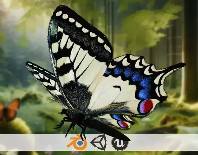 Winged Elegance 3D Butterfly Model Low-poly 3D model