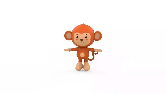 Character010 Monkey Animal Low-poly 3D model