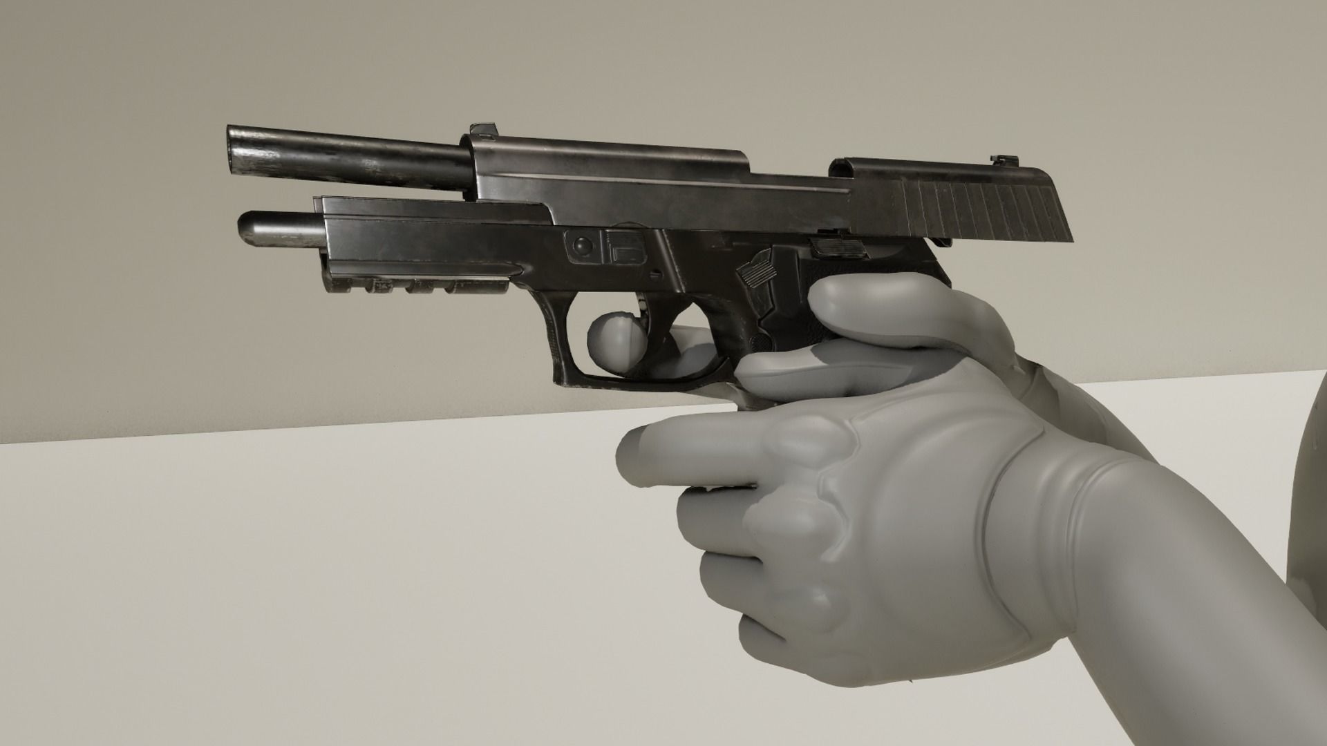 Sig Sauer P226 Pistol Rigged and Animated Low-poly 3D model_5