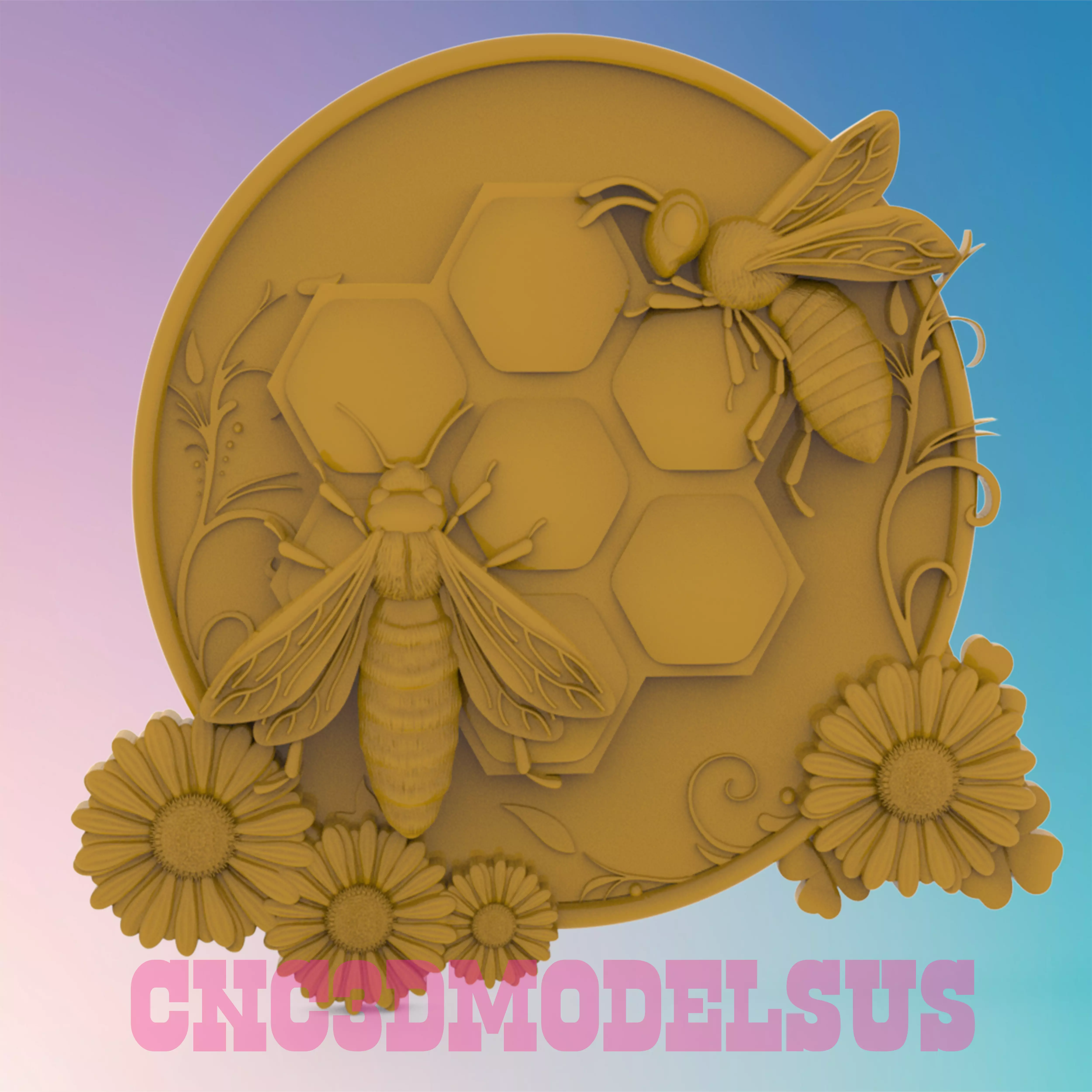 Bees 3D MODEL STL FILE FOR CNC ROUTER LASER 3D print model_0