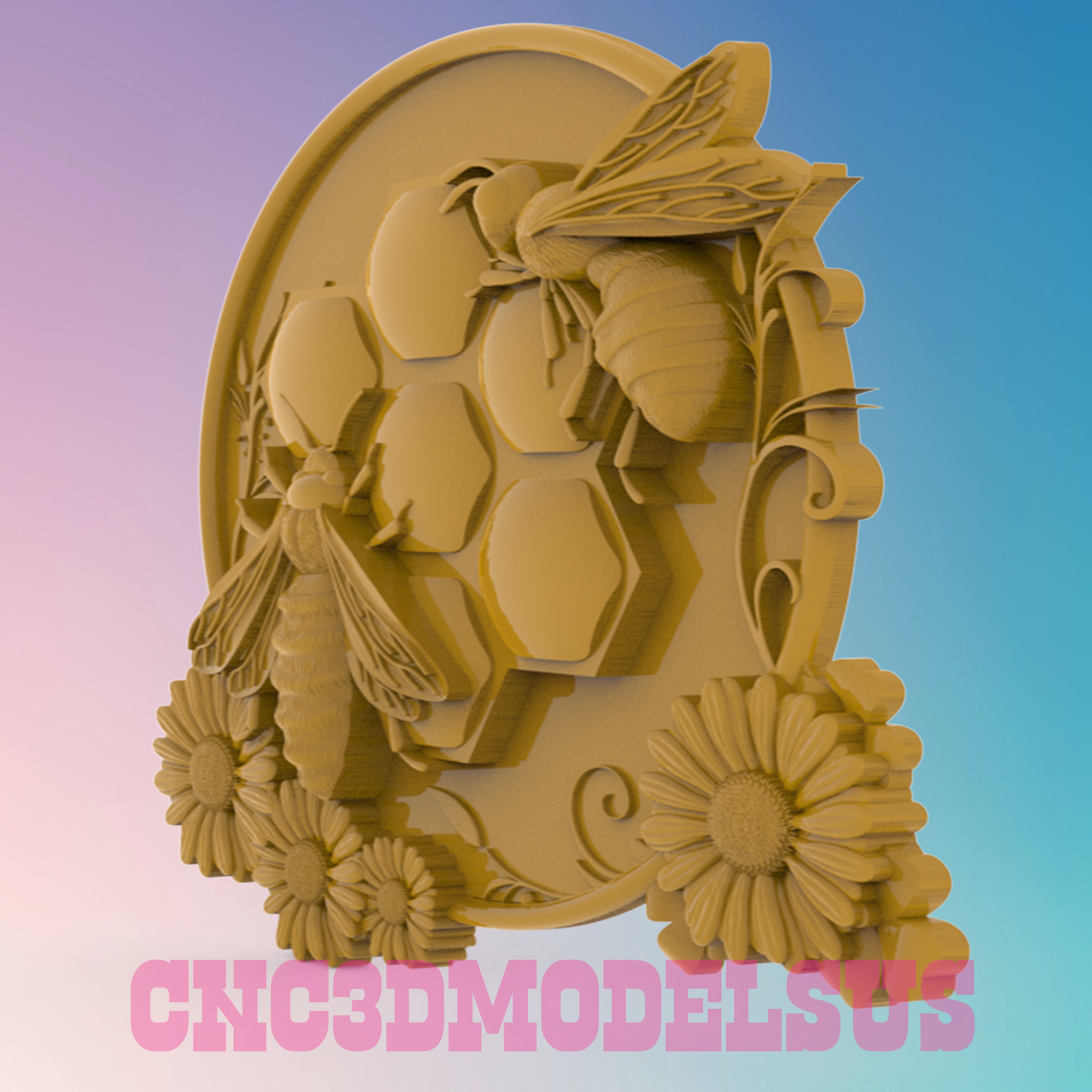 Bees 3D MODEL STL FILE FOR CNC ROUTER LASER 3D print model_1