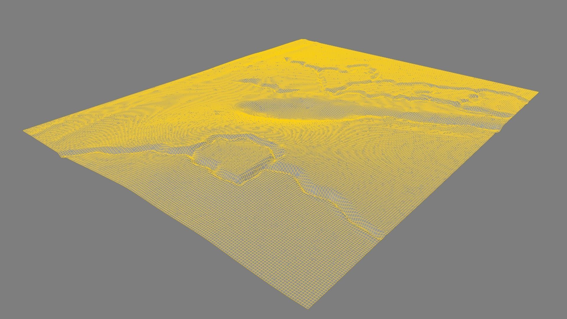 Abandoned WW1 battlefield with a lake 3D model_7