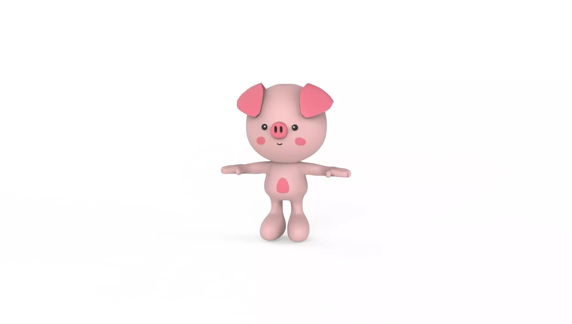 Character012 Pig Animal Low-poly 3D model