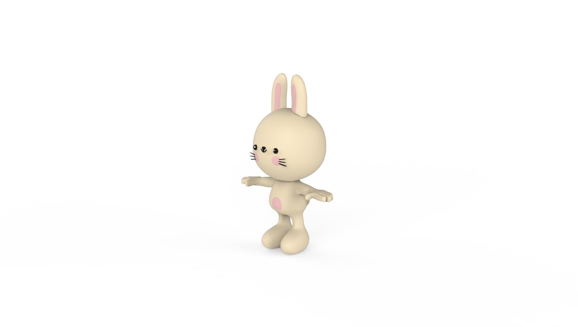 Character013 Rabbit Animal  Low-poly 3D model_1