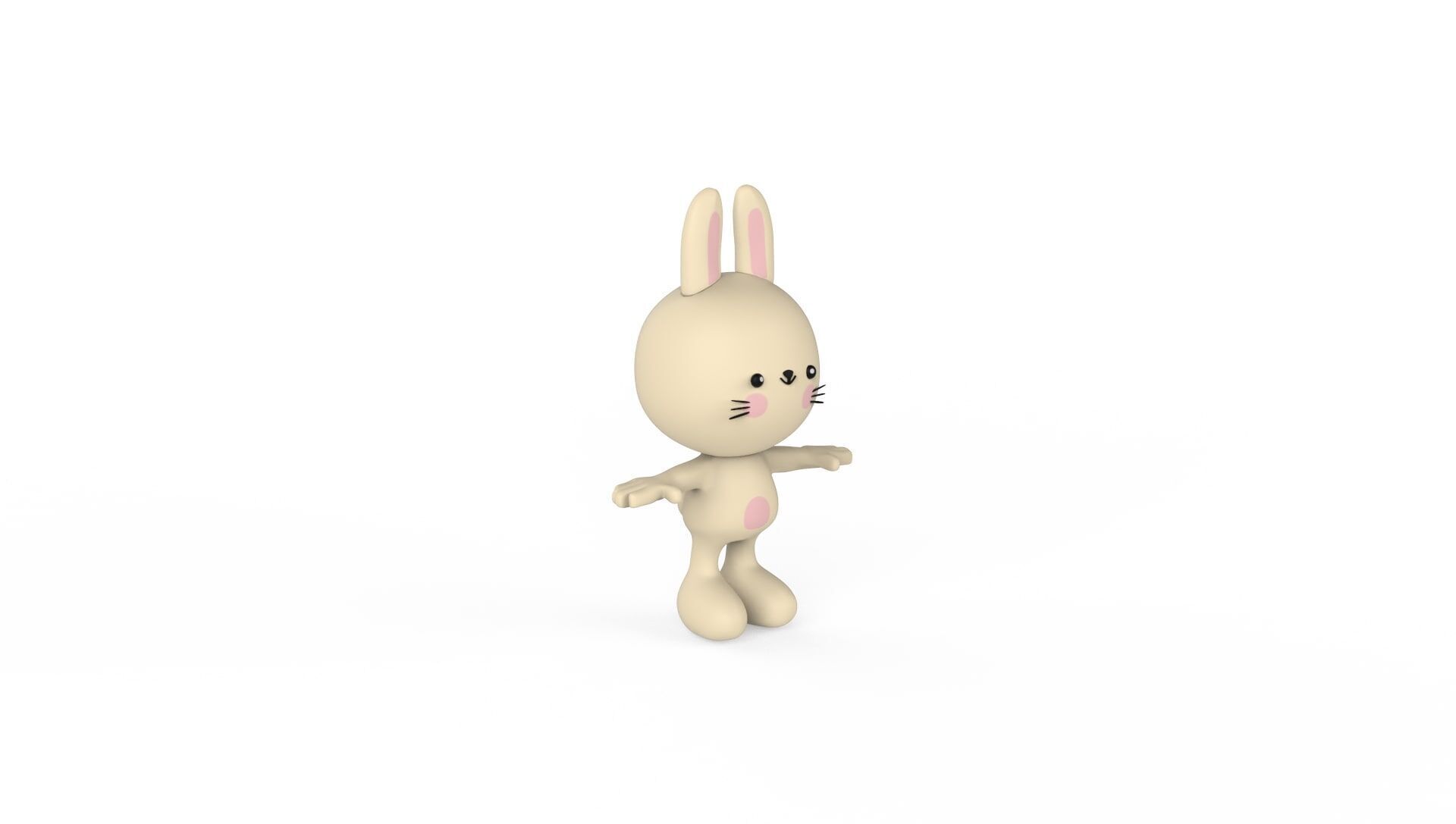 Character013 Rabbit Animal  Low-poly 3D model_12