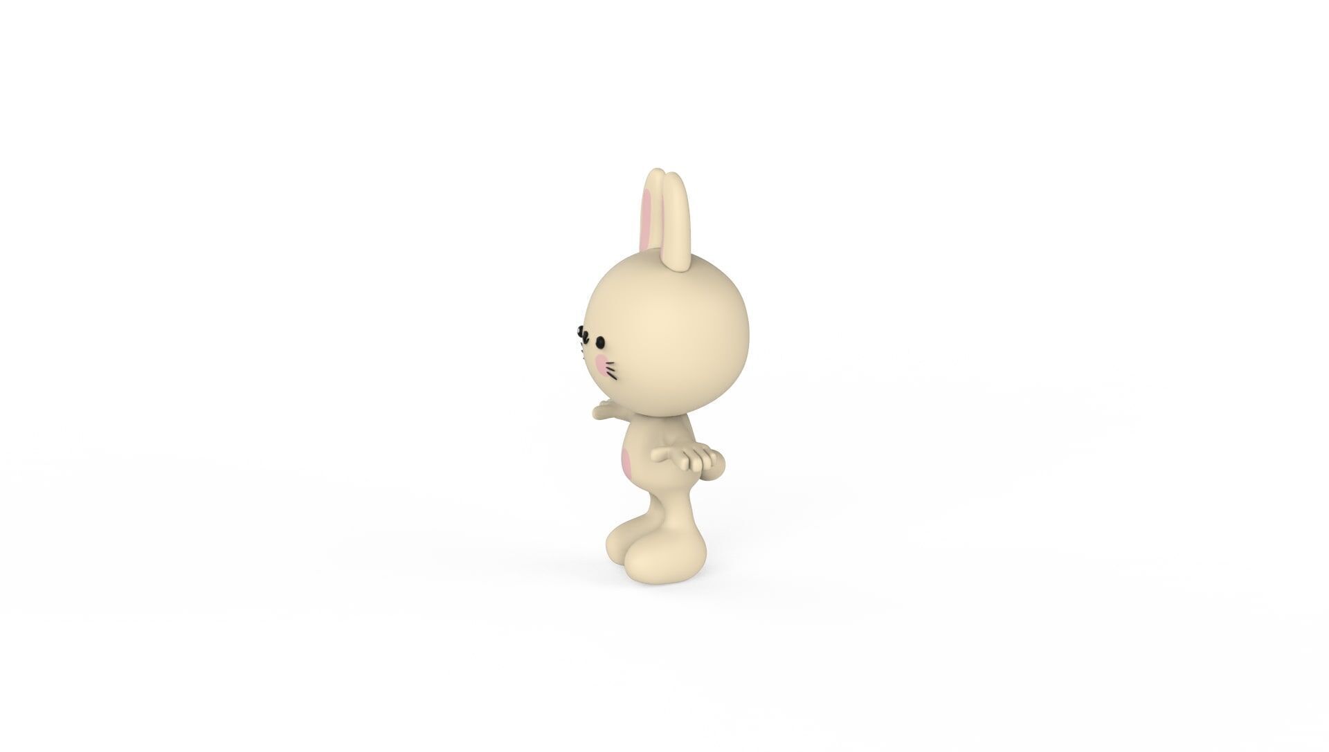 Character013 Rabbit Animal  Low-poly 3D model_2