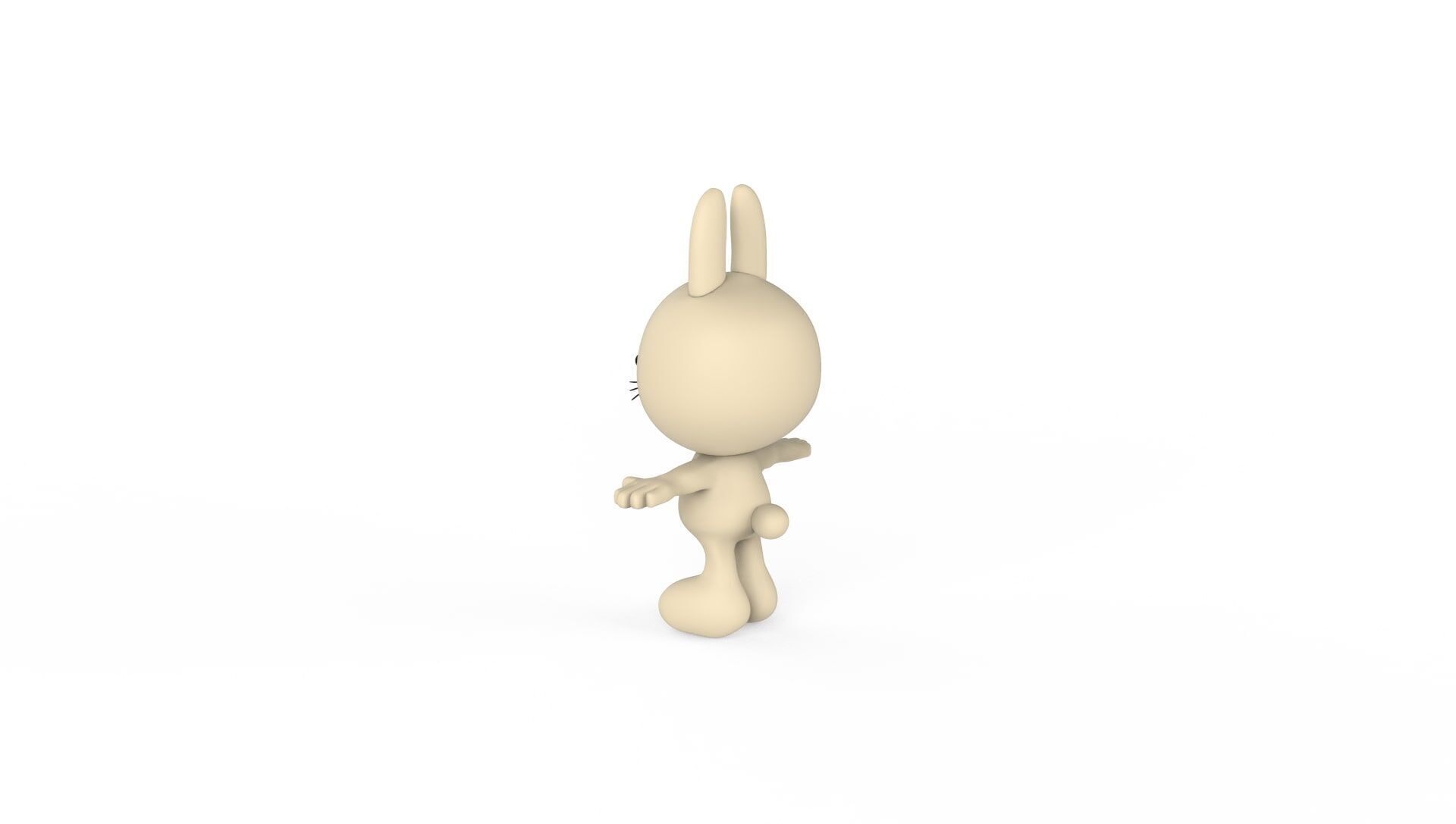 Character013 Rabbit Animal  Low-poly 3D model_4