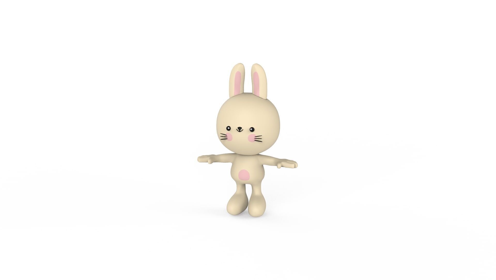 Character013 Rabbit Animal  Low-poly 3D model_14