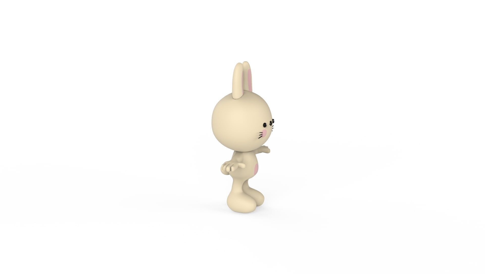 Character013 Rabbit Animal  Low-poly 3D model_11