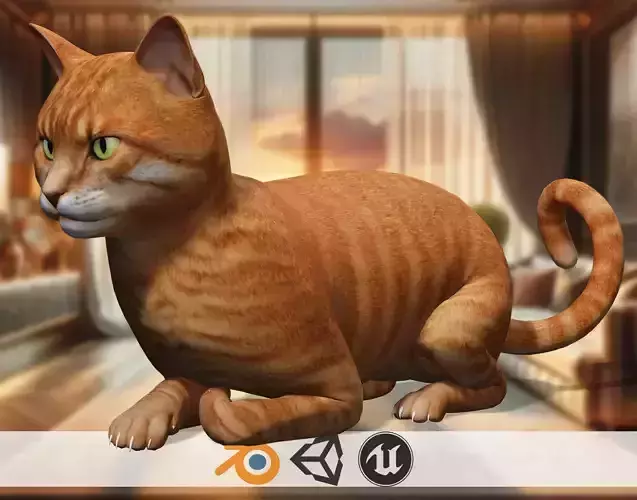 Mystery Meower  Majestic Cat 3D Low-poly 3D model