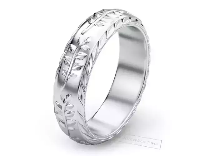 Olive Leaf Band Gold Ring